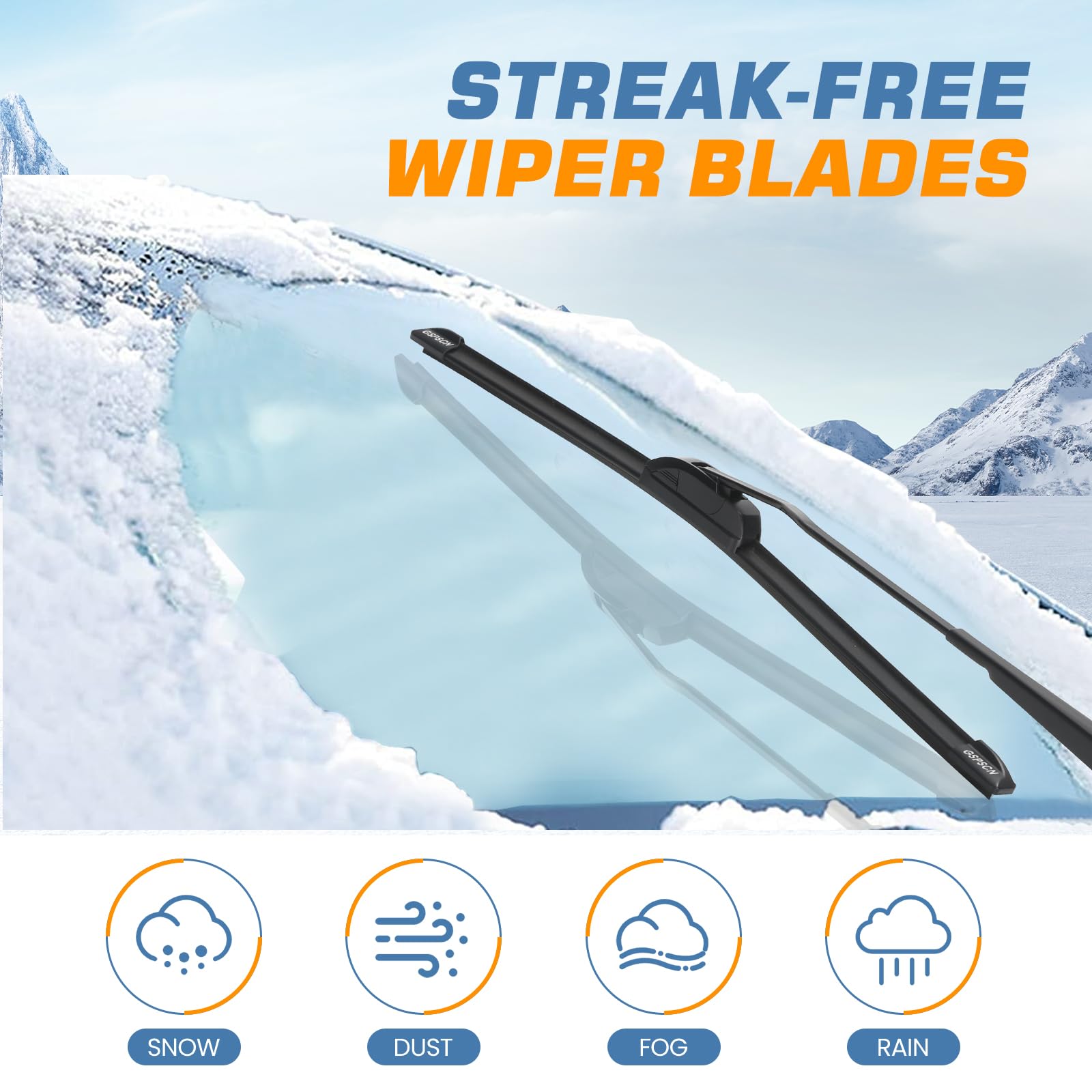 Gspscn Oem Quality 26''+14'' Premium Original Replacement Windshield Wiper Blades,Quiet And Durable Stable High Performance All-