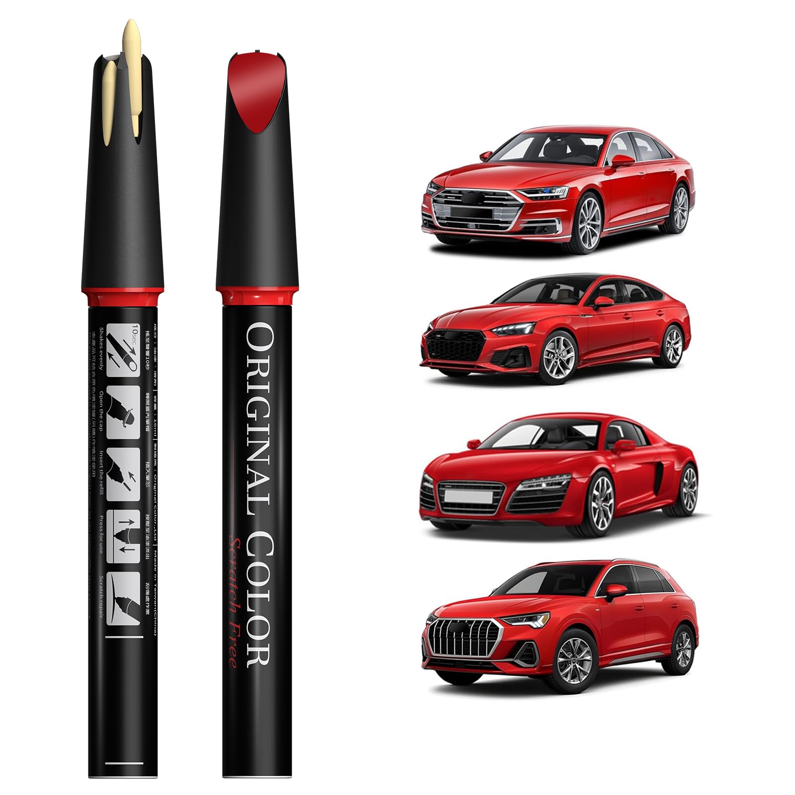 Carhoo LZ3M/N9 Misano Red Pearl Suitable for Audi Exact Match Touch Up Paint Pen Car Scratch Repair - Genuine Custom Color(16ml)