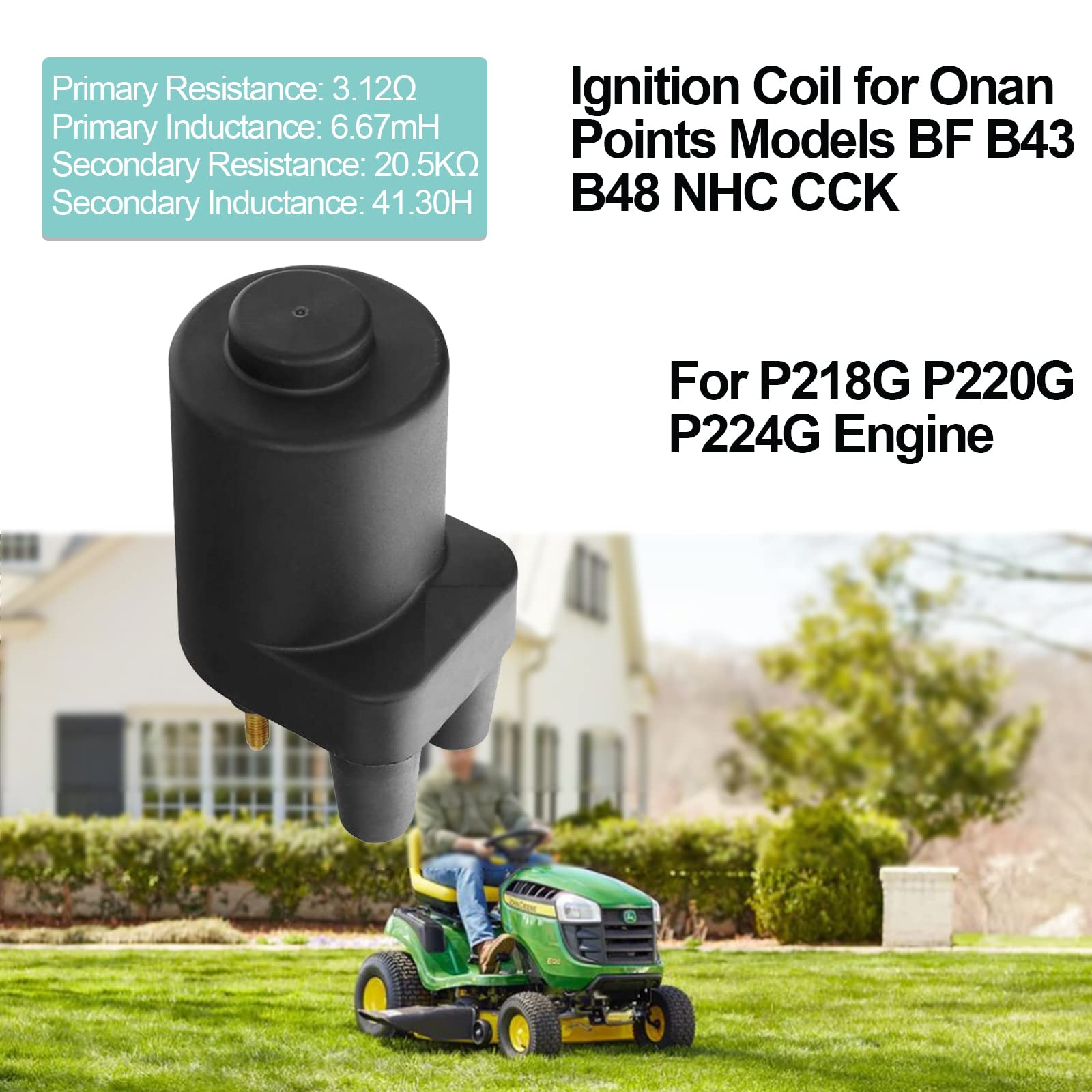 166-0772 Ignition Coil For Onan 166-0820 166-0804 541-0522 He166-0761 He541-0522 P218G P220G P224G Model Bf B43 B48 Nhc Cck Engi