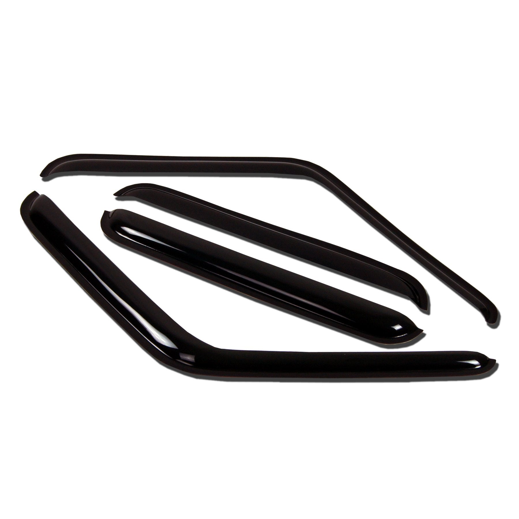 TuningPros WV-165-2 Window Visor Deflector Rain Guard Dark Smoke 4-pc Set