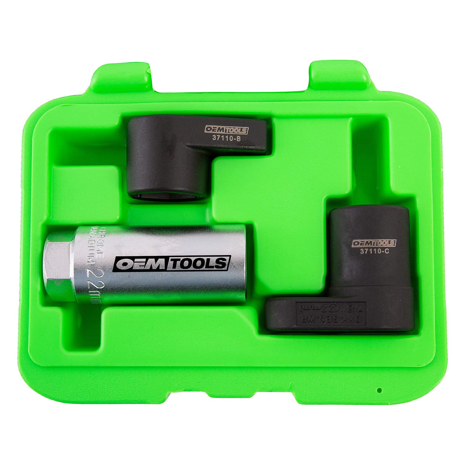 OEMTOOLS 37110 Oxygen Sensor Socket Set - 3 Piece 22mm Alloy Steel Wrench Kit, Multi-Color for 3/8 & 1/2 Drive Remover/Installer