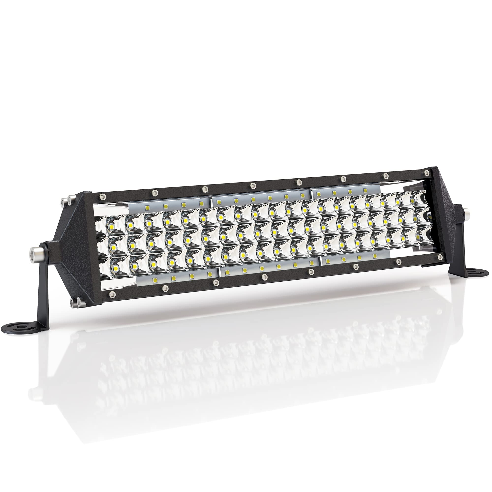 Zmoon 12 Inch Led Light Bar 264W, Ip67 Waterproof Five Rows Spot & Flood Combo Beam Led Fog Light Bar For Truck Atv Utv Suv Trac