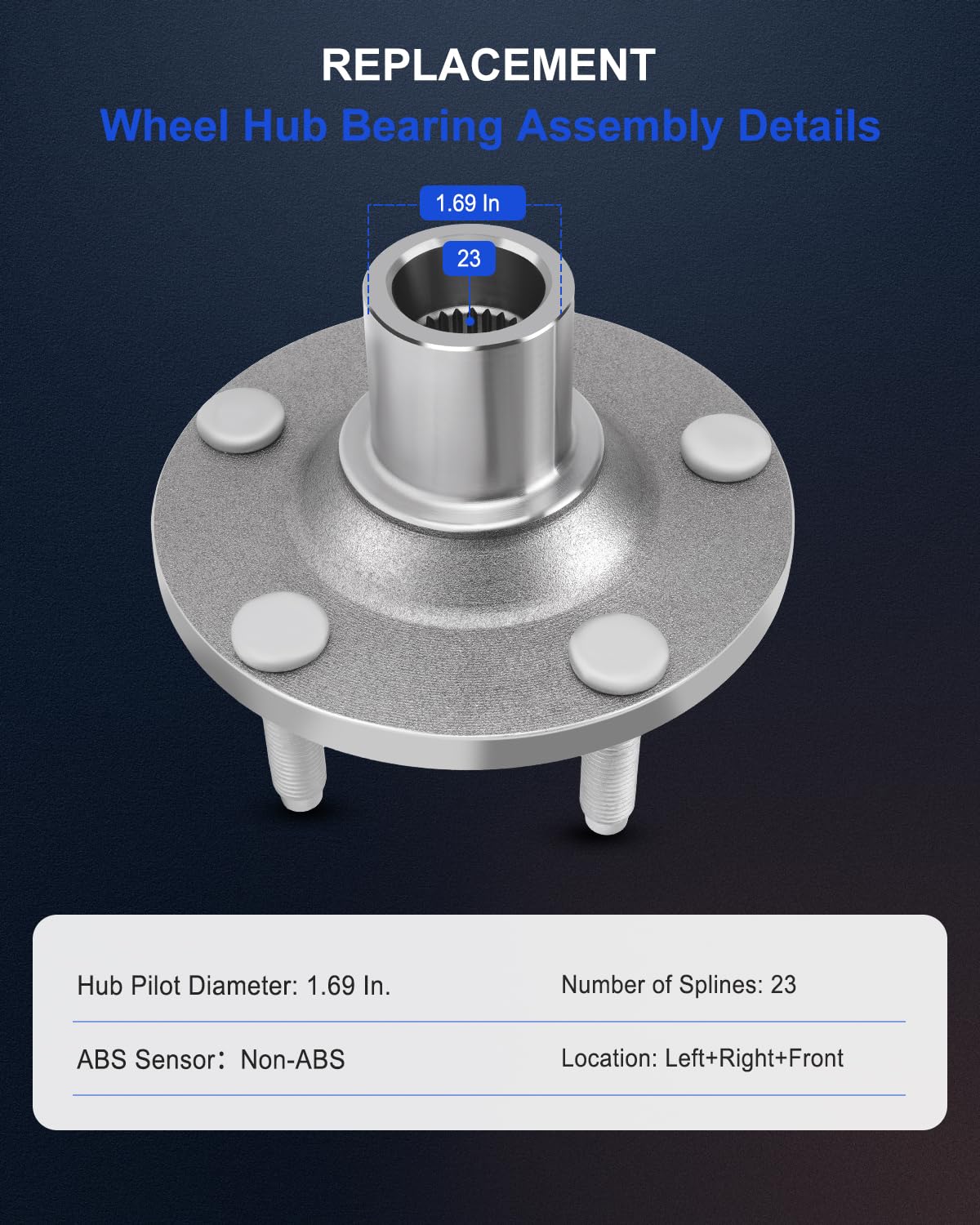 ECCPP Front 5 Lugs Wheel Bearing and Hub Assembly For 2001-2012 For Ford Escape 2001-2006 2008-2011 For Mazda Tribute 2005-2011