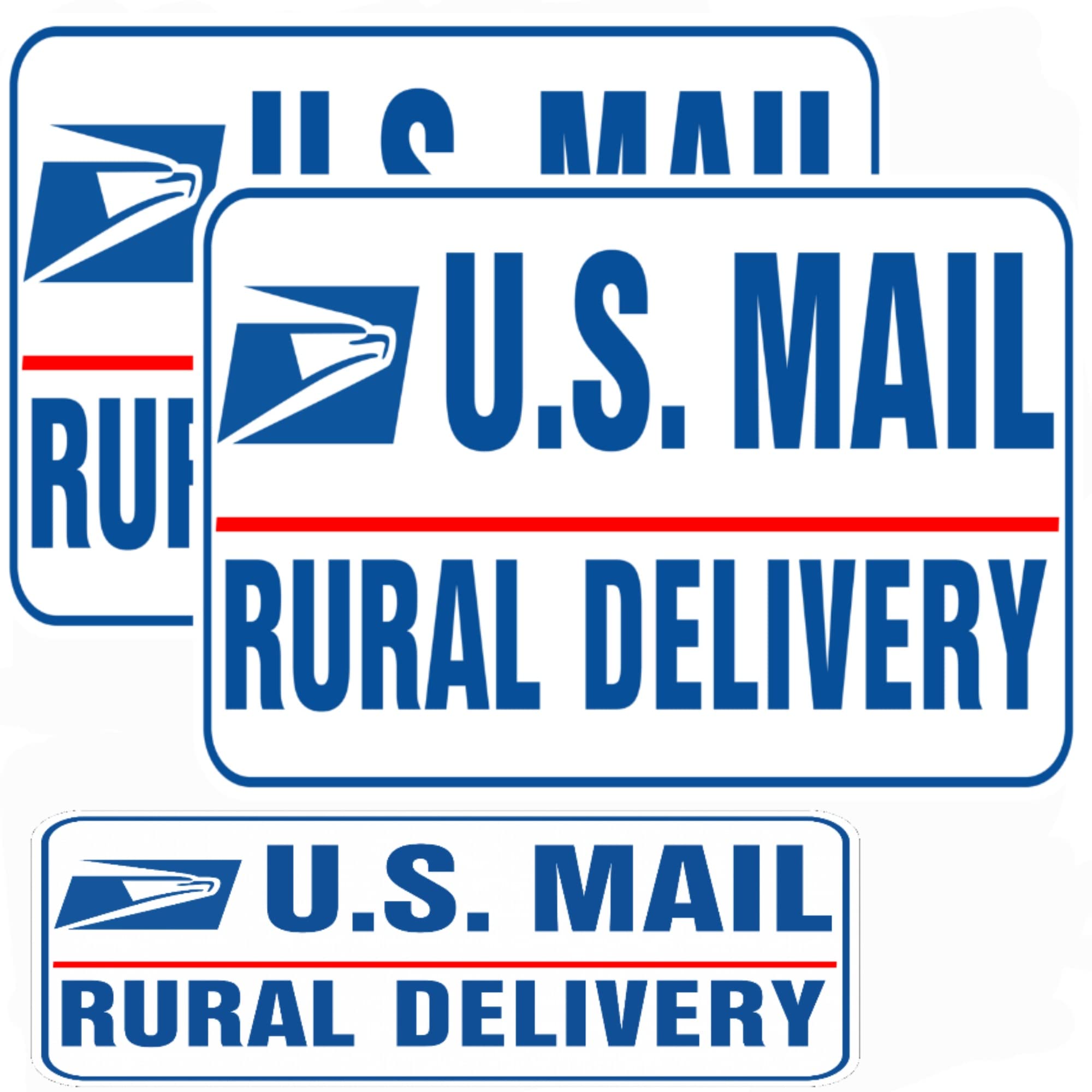 Lumiere Tech 3 Pack Authentic Heavy Duty U.S. Mail Delivery Driver Magnetic Signs U.S. Rural Delivery Carrier Magnets 2(12''  8'