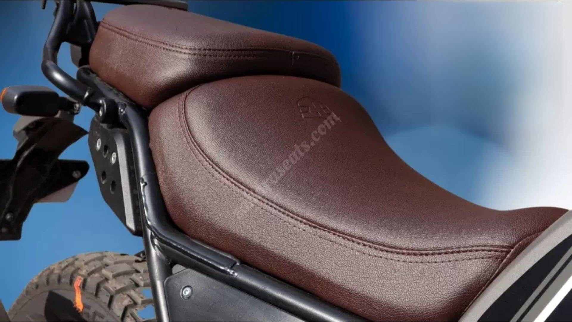Sahara Seats Compatible with Himalayan All Models Plain Cushion Seat Cover (Brown), Leather