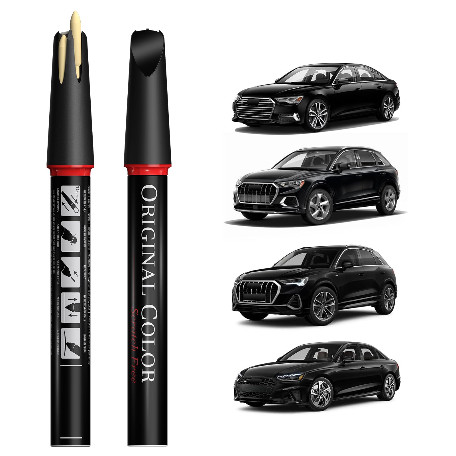 Carhoo LM7Q/3M Samurai Gray Metallic Compatible With Audi Exact Match Touch Up Paint Pen, Car Scratch Remover for Nicks and Chip