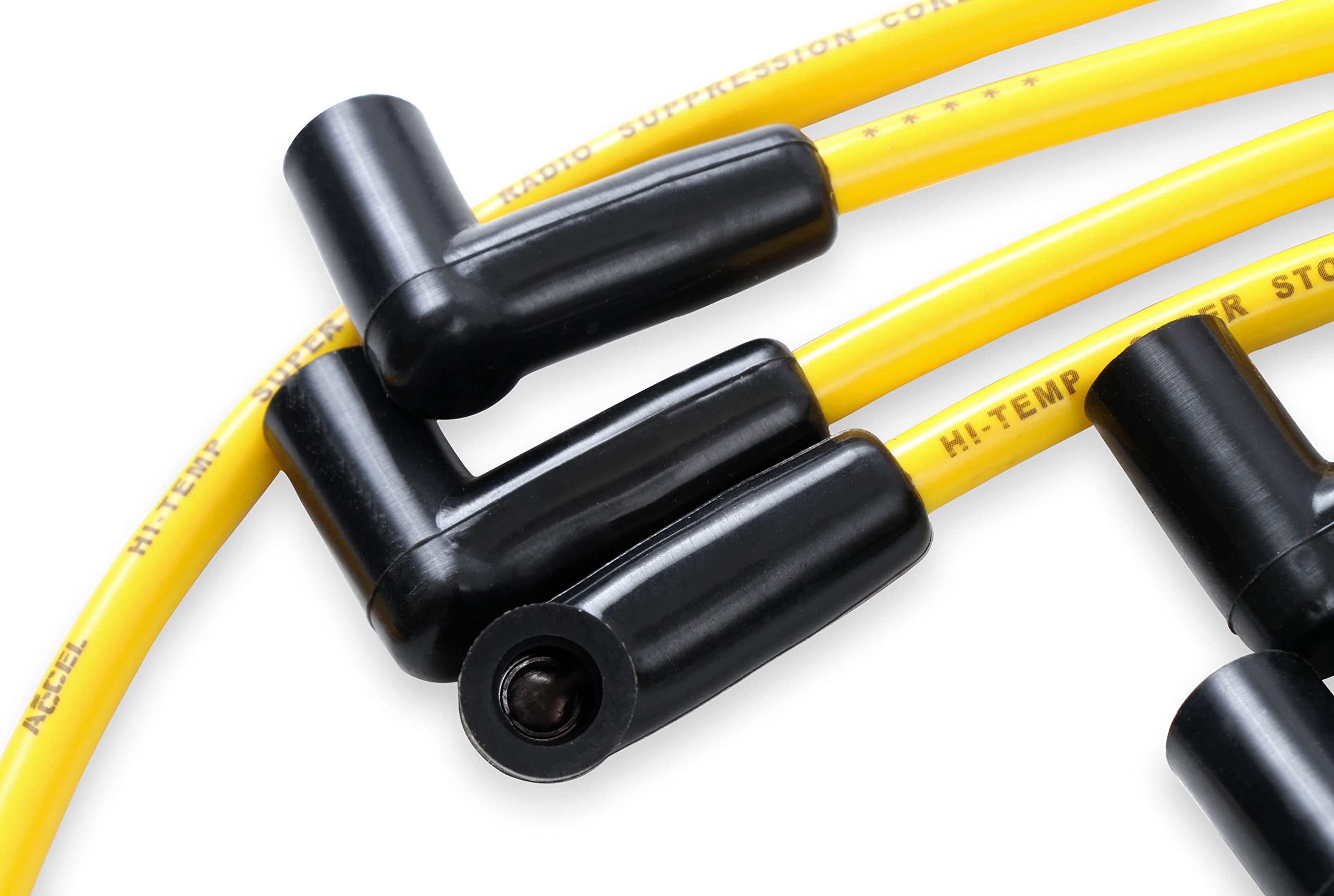 Accel 4048 Spark Plug Wire Set - 8Mm - Yellow With Hei Stock Style Boots