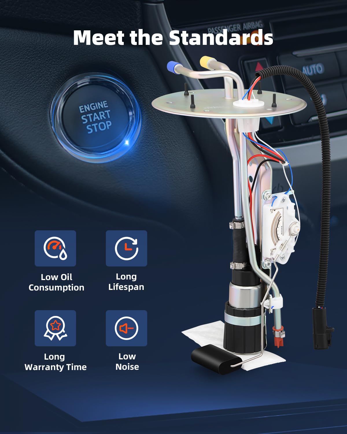 Electric Gasoline Car Fuel Pump Assembly Replacement 1999 2000 2001 2002 2003 for Ford F150, 2004 F150 Heritage, 1999 F250 fits