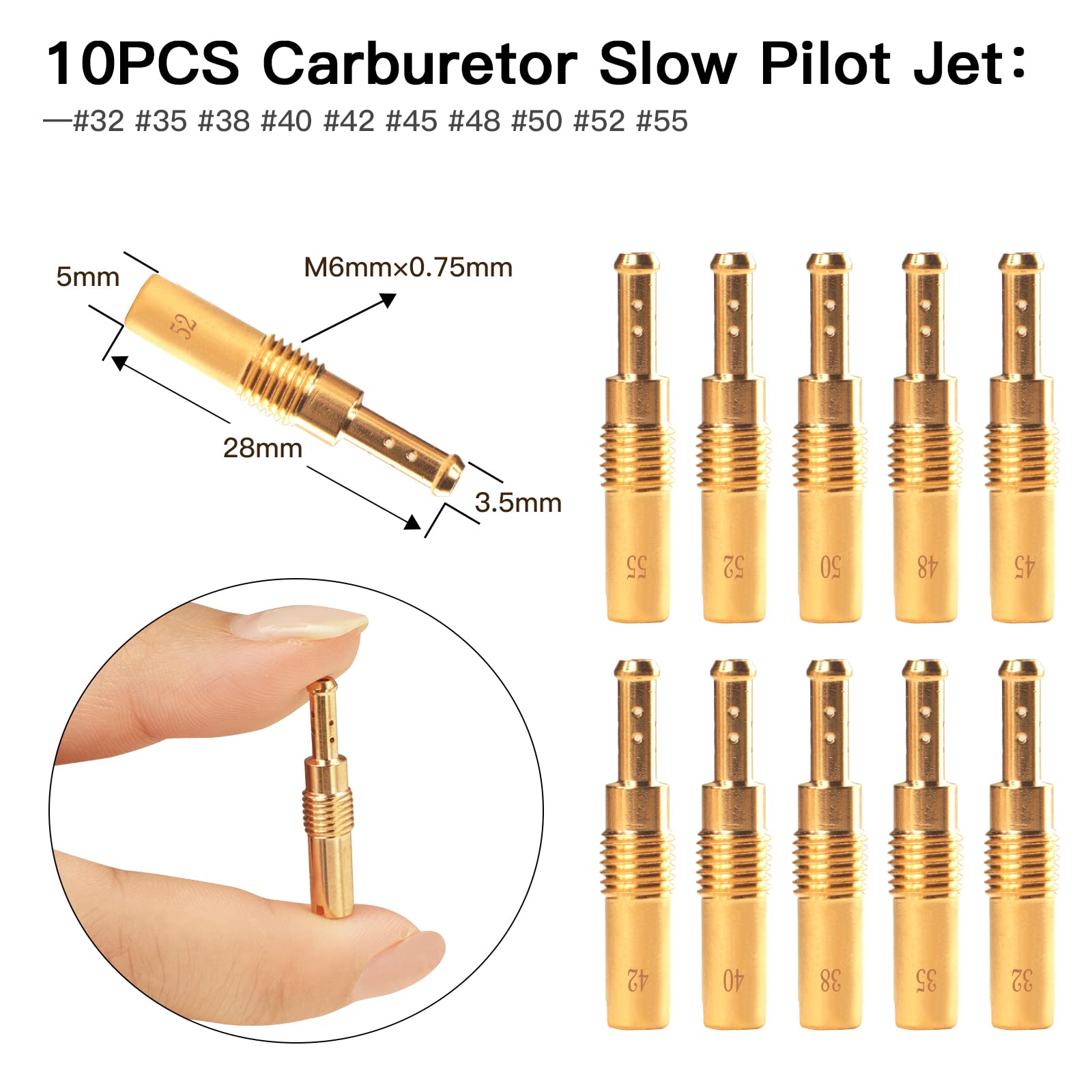 NOVINO 40PCS Carburetor Jet Kit - 30 Main Jets & 10 Slow Pilot Jets for PWK Keihin OKO CVK - Replacement #SCL-2018090002-Z
