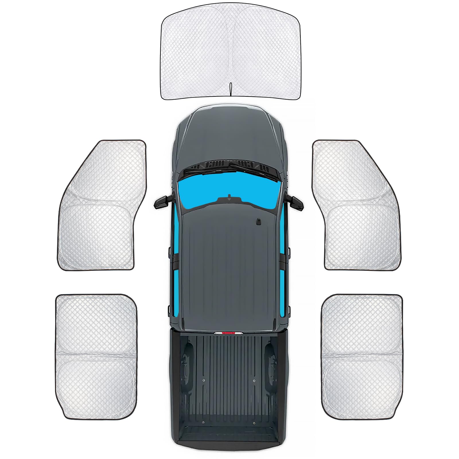Kmf Windshield Sun Shade Replacement For Ford F-150 Accessories 2015-2020, Side Window Sun Shade Cover Sun Visor Shield Cover, R