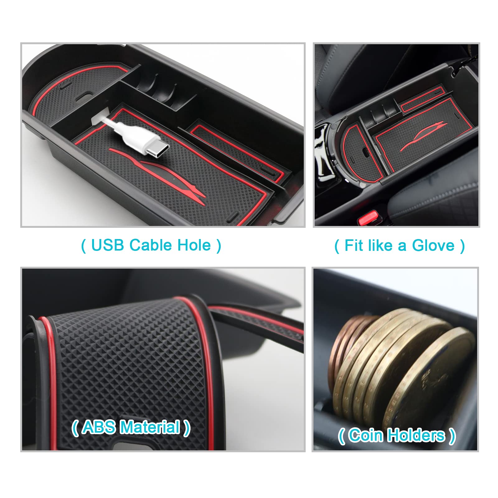 Cdefg Center Console Accessory Organizer Compatible With 2018 2019 2020 2021 2022 Chr C-Hr, Abs Material Armrest Box Insert Tray