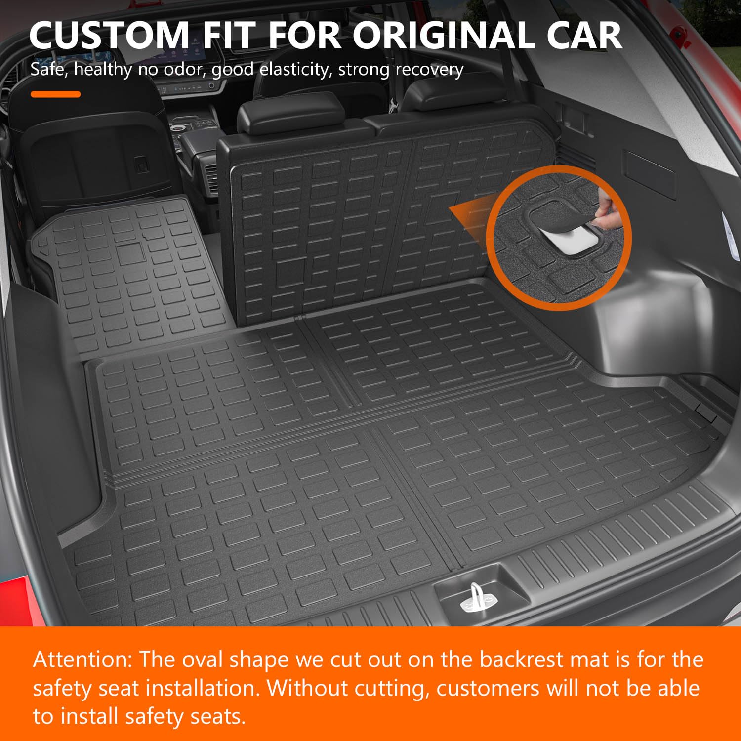 powoq TPE Cargo Floor Mat Set for 2023-2026 Kia Sportage - Trunk Mat, Backrest Mat, Floor Mat - 22.05x5.51x29.