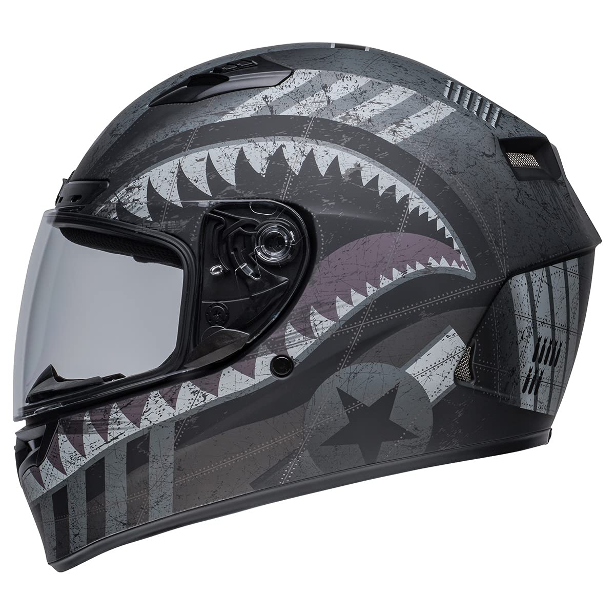 BELL Moto Qualifier DLX MIPS Helmet - Medium, Polycarbonate, Devil May Care Matte Black/Gray, Model 7137113