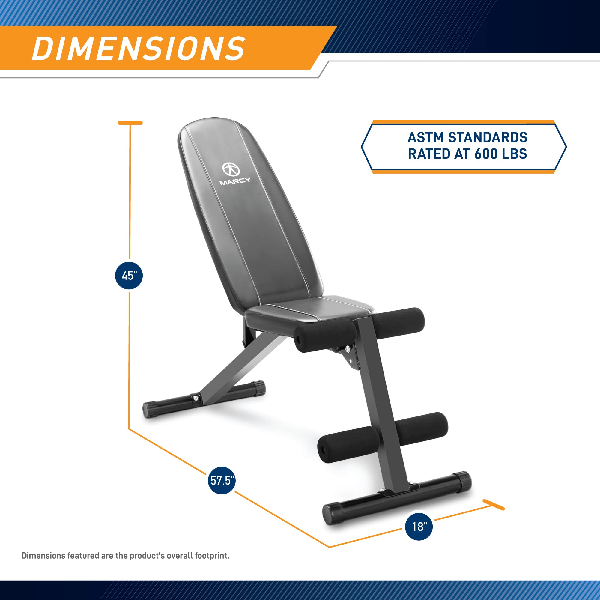 Marcy Multi-Position Workout Utility Bench For Home Gym Weightlifting And Strength Training Sb-10115, Black