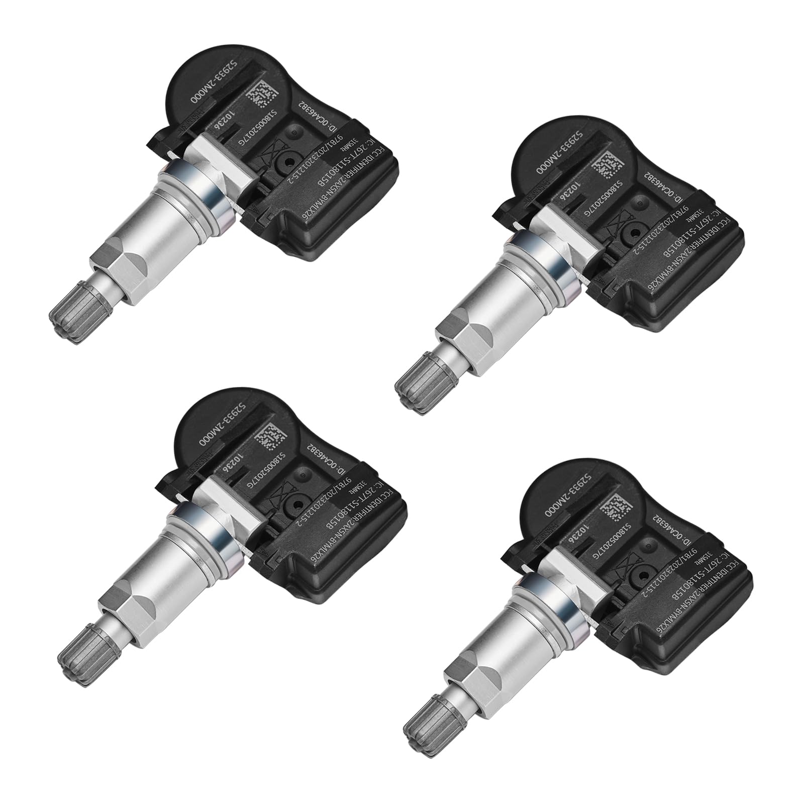 315 Mhz TPMS Sensor, Set of 4 OEM Tire Pressure Monitor System Sensor Compatible for Hyundai and KIA 529332M000, 529332M550, 529