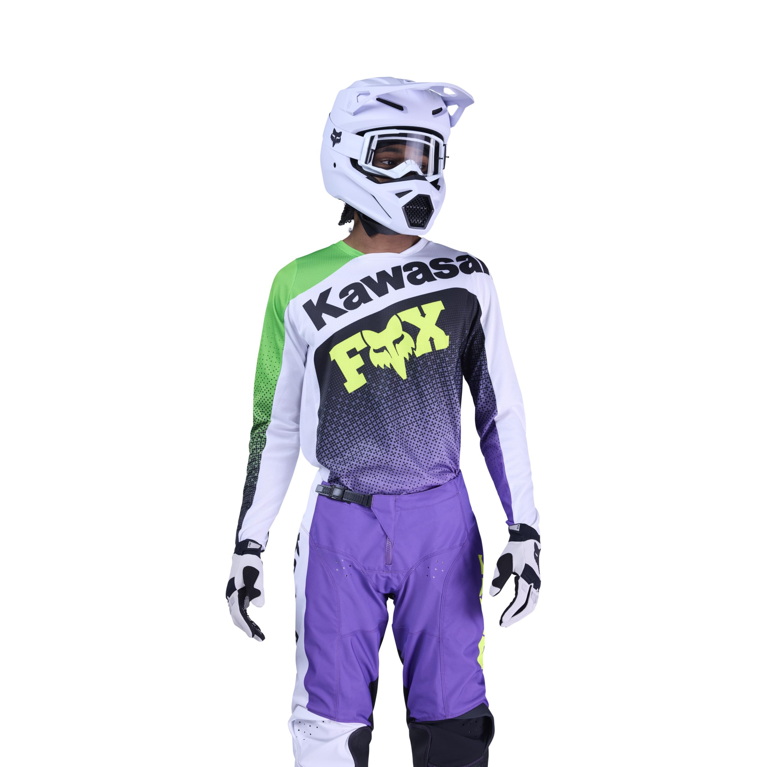 Fox Racing Mens 180 Kawasaki Motocross Dirt Bike Jersey, Purple/White, X-Small
