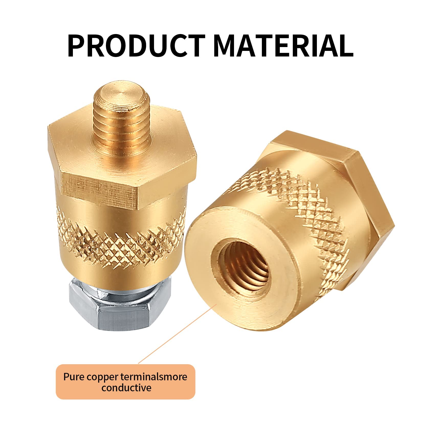 Siyurongg 2 Packs Battery Terminal Connectors Set, M8 Post Adapters, Model us-syr-002-060