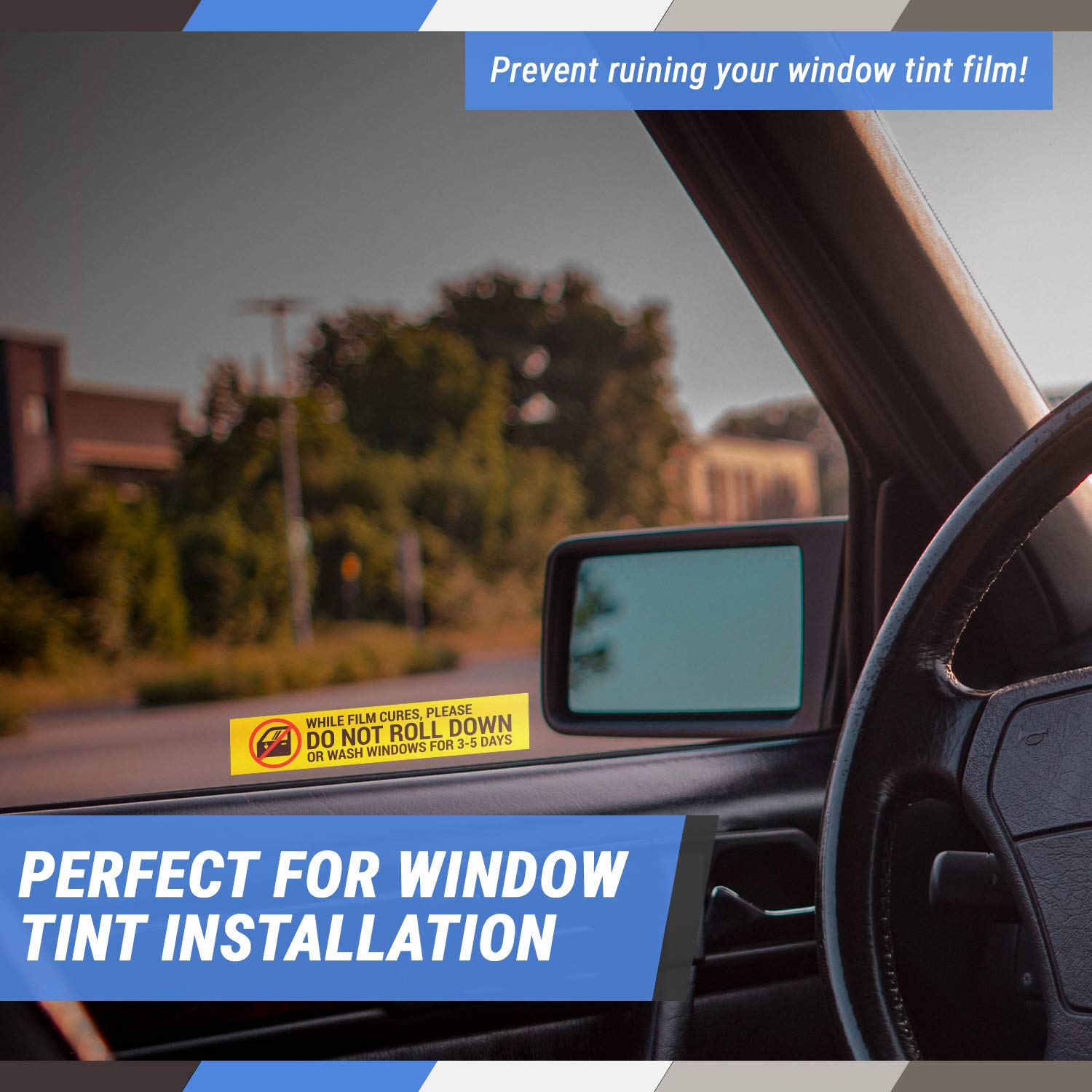 300 Labels - Do Not Roll Down Window Tint Stickers, 1 X 5 Inch - Auto Window Film Caution Label/While Film Cures For Professiona
