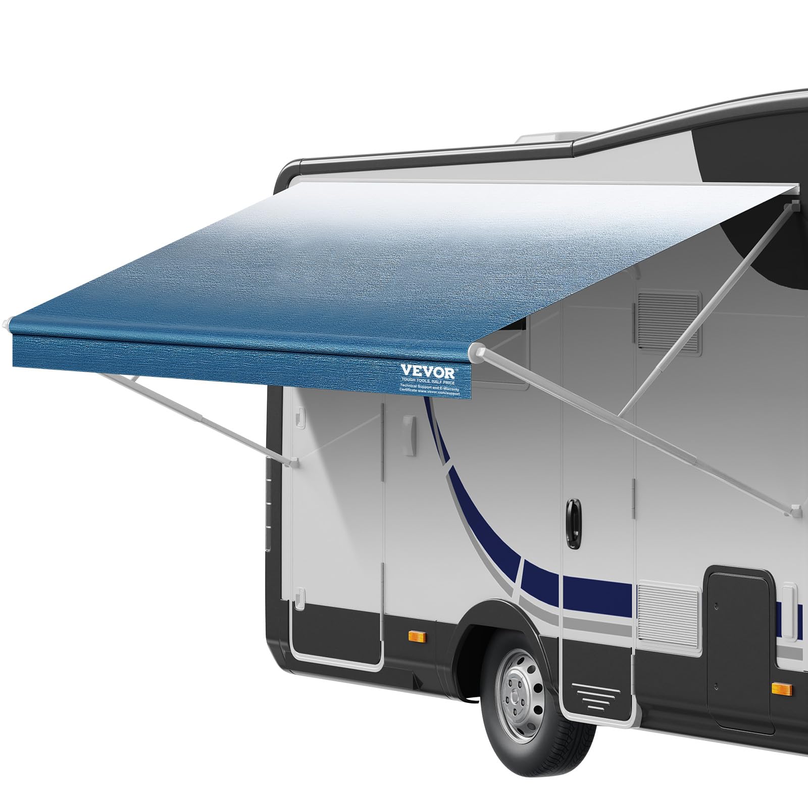 Vevor Rv Awning Fabric Replacement, 13'2'' Fabric Length For 14' Awning, Heavy Duty 3-Ply 16Oz Pvc Camper Awning Fabric, Waterpr