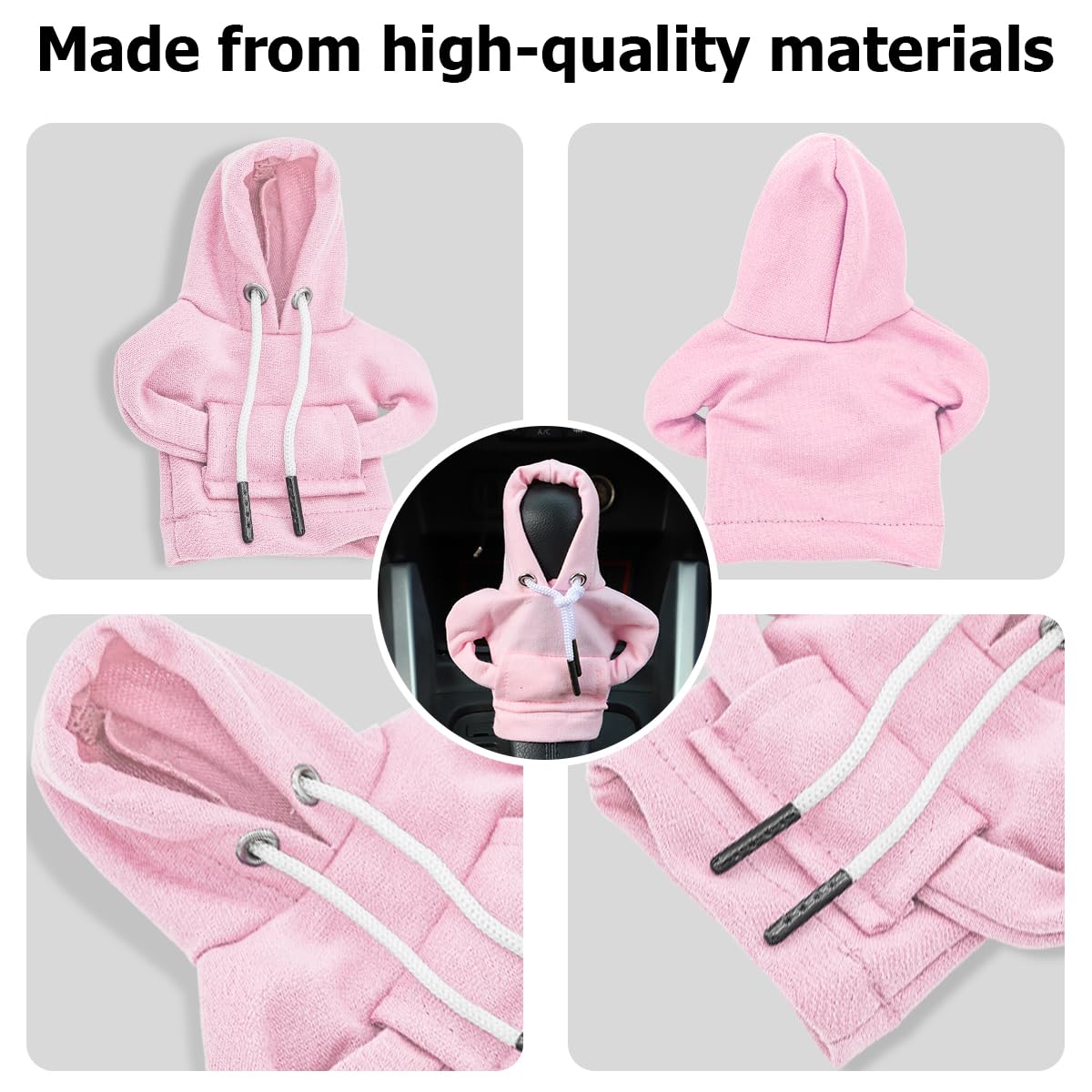 BELOMI Car Gear Shift Cover, Fashionable Hoodie Automotive Gear Shift Knob Protector, Mini Sweater Shirt Gear Shift Knob Cover,