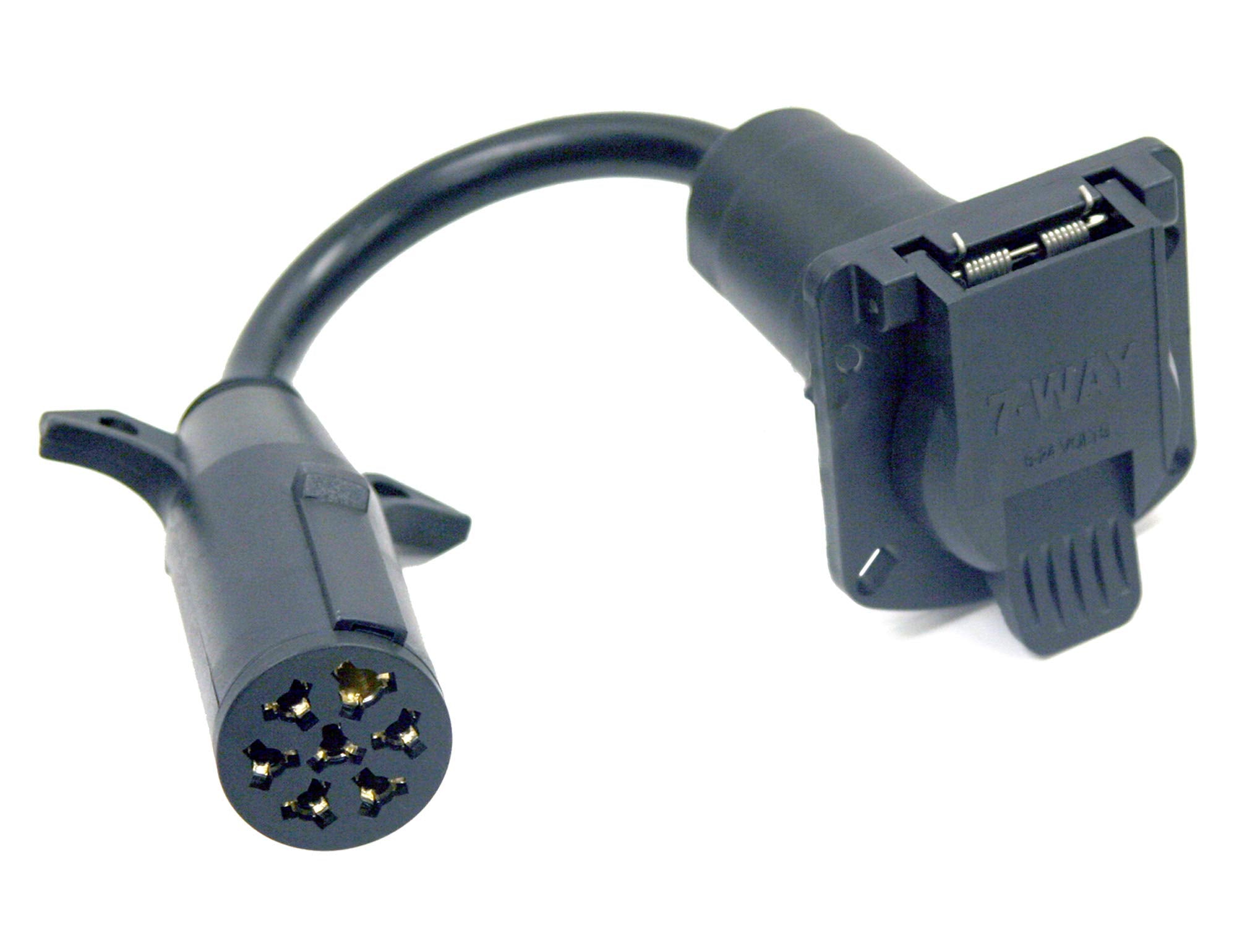 Buyers Products 7Way Round to 7Way Flat Trailer Connector Adapter  Prewired 3 Inch Connection