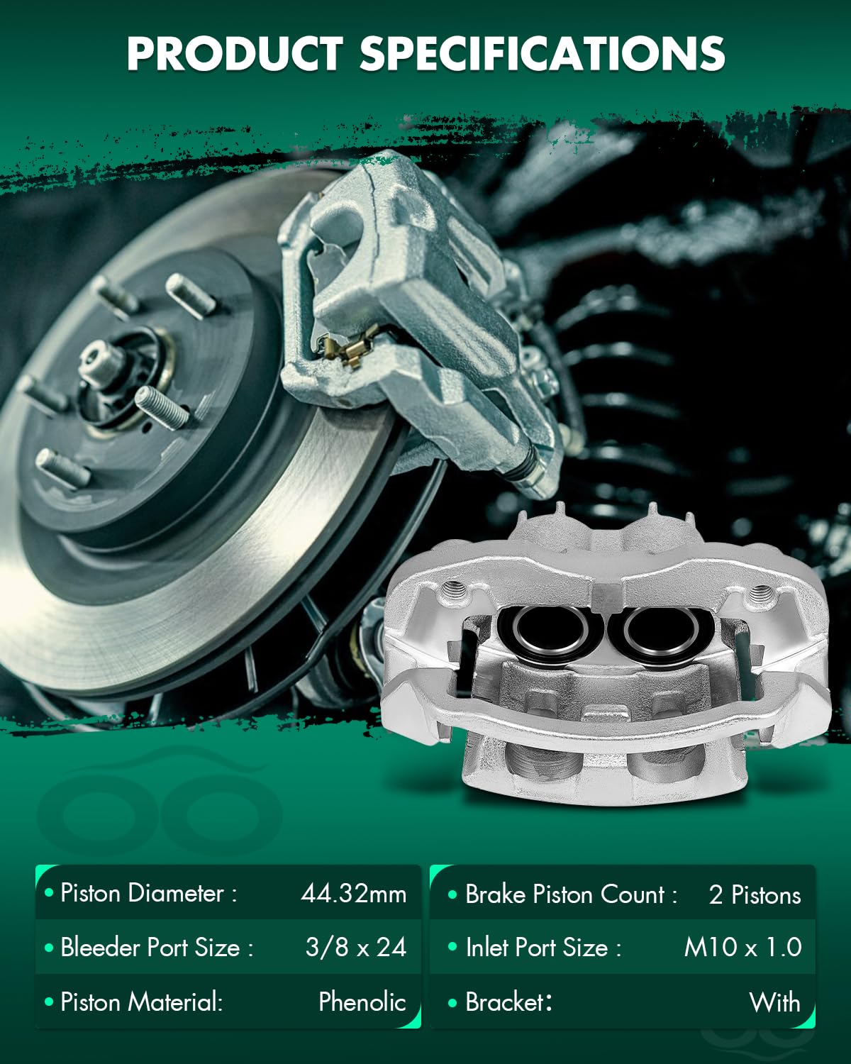 Scitoo 18-B4753 18-B4752 Rear Left & Right Disc Brake Calipers Assembly W/Bracket For Ford For Excursion 2000-2005,For Ford For