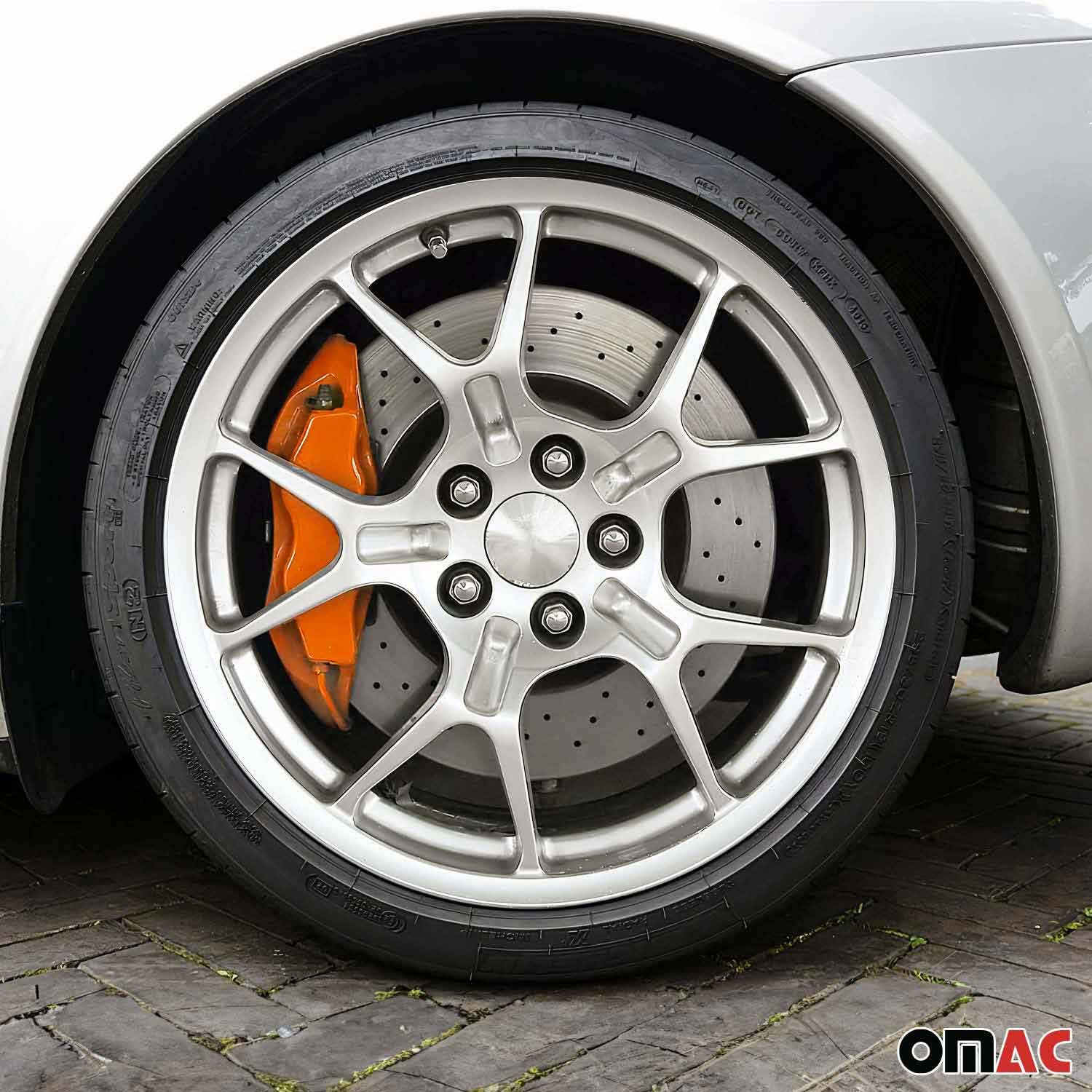 Omac High Temperature Brake Caliper Paint System Kit, Heat Resistant Coating, Epoxy Paint Based System, Arizona Orange (Glossy)