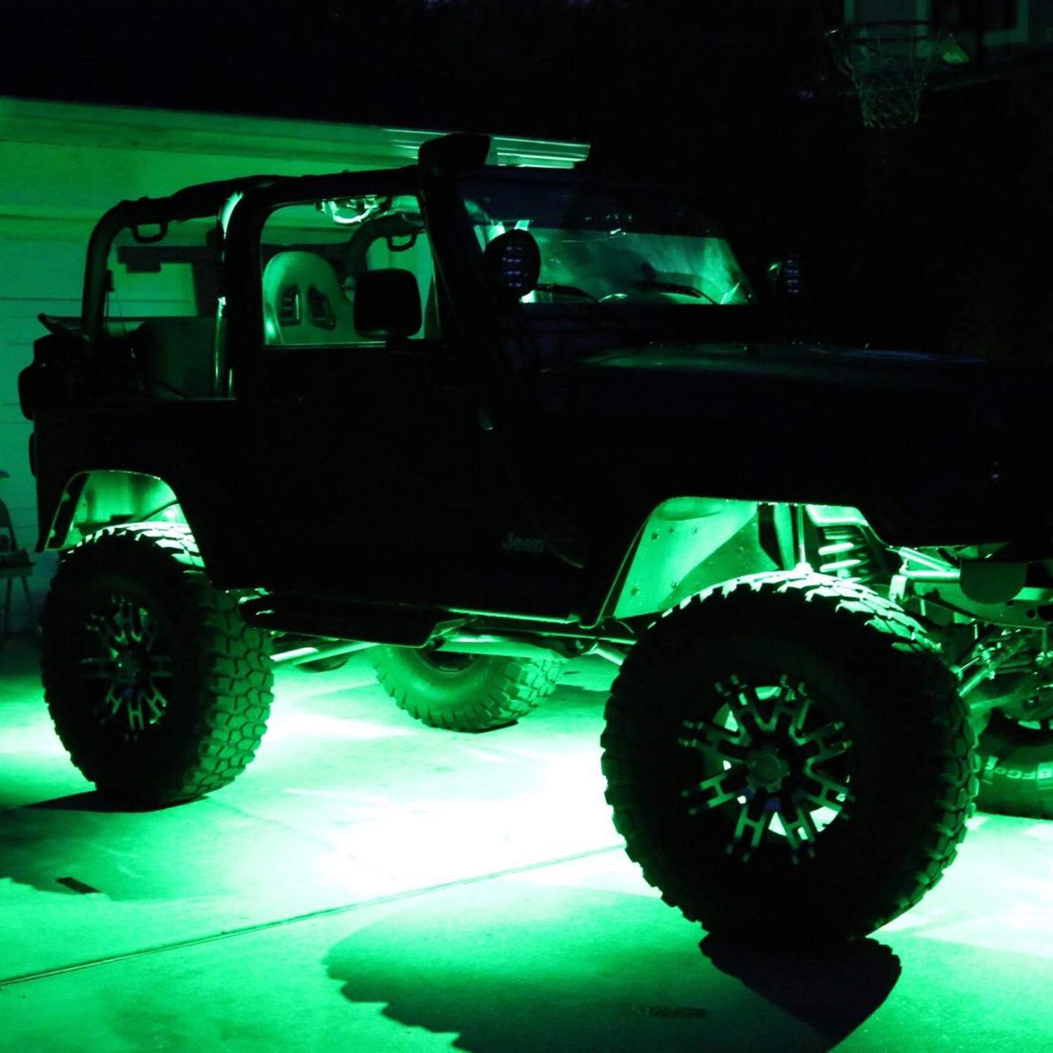 4 Pods Led Rock Lights, Ampper Waterproof Led Neon Underglow Light For Car Truck Atv Utv Suv Offroad Boat Underbody Glow Trail R