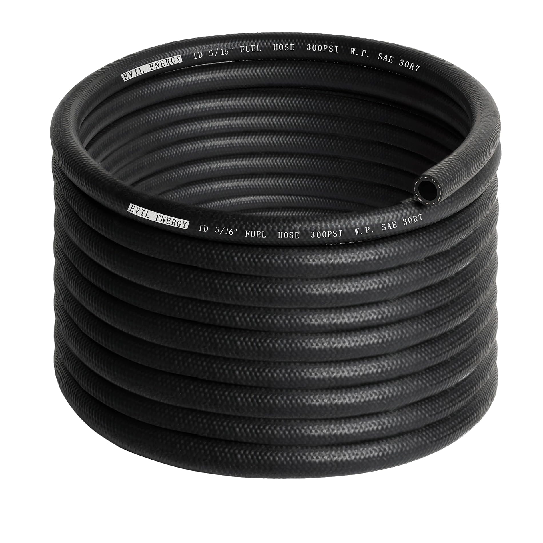 EVIL ENERGY 5/16 Fuel Hose Line Push Lock NBR Rubber SAE 30R7 25FT 300PSI