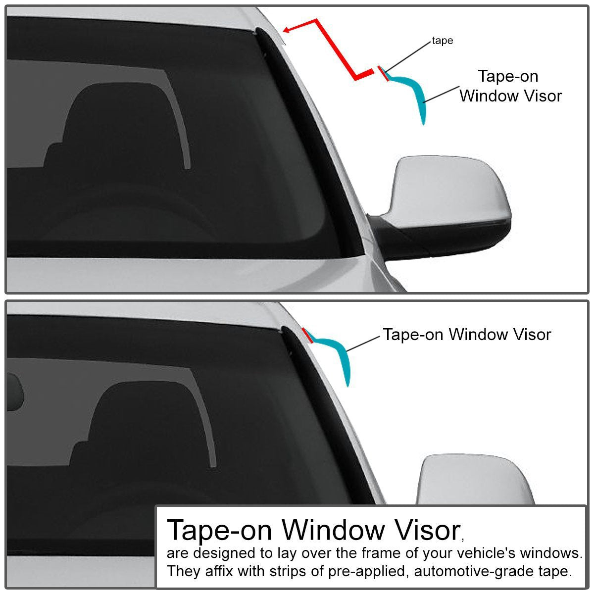 Auto Dynasty Rain Guards Compatible With 2004-2015 Titan King Cab 2Pcs Tape-On Window Visor Deflector