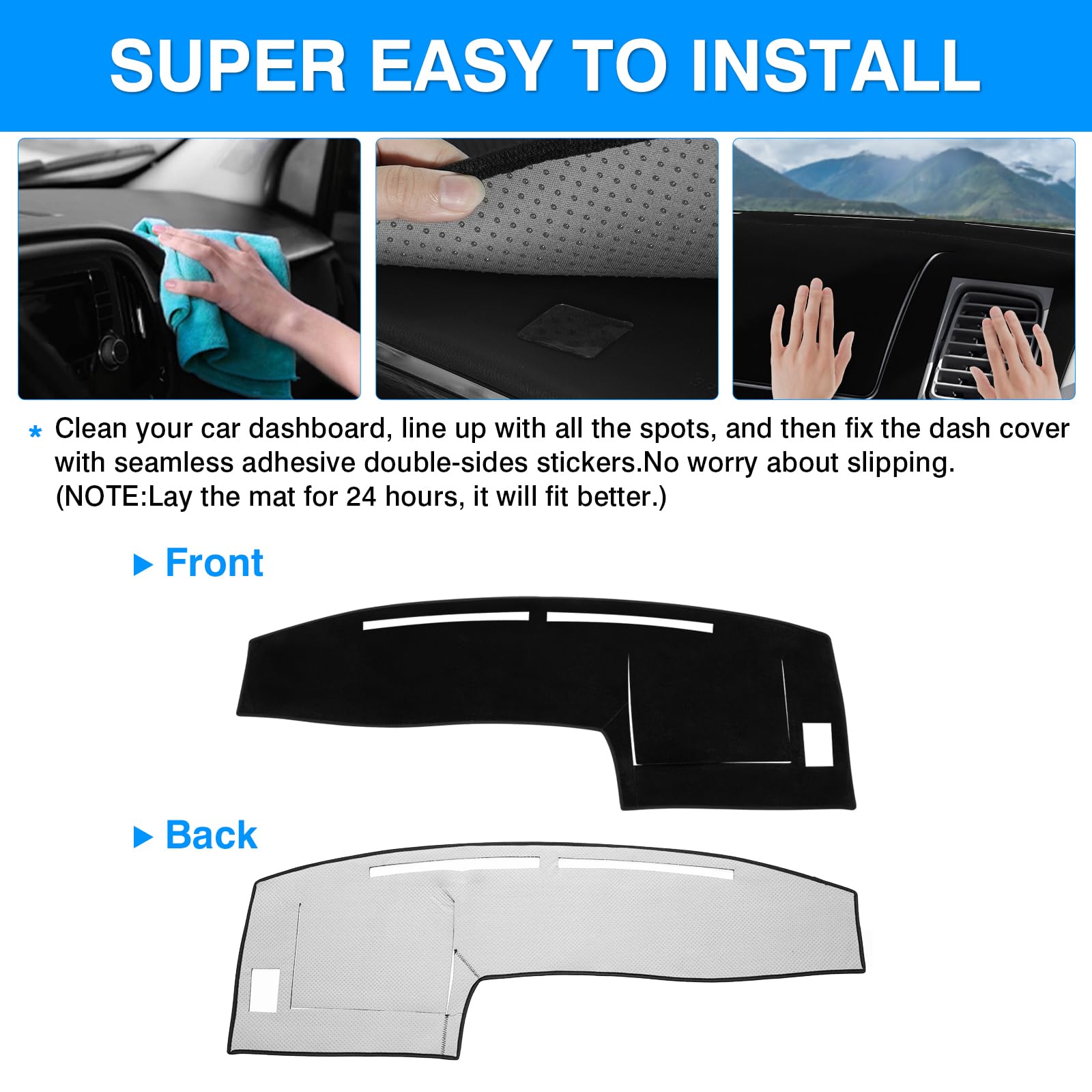 Autorder Dashboard Cover Mat For 1998-2002 2003 2004 Toyota Tacoma Accessories Dash Cover Upgrade Velvet Dash Mat Sunshade Glare