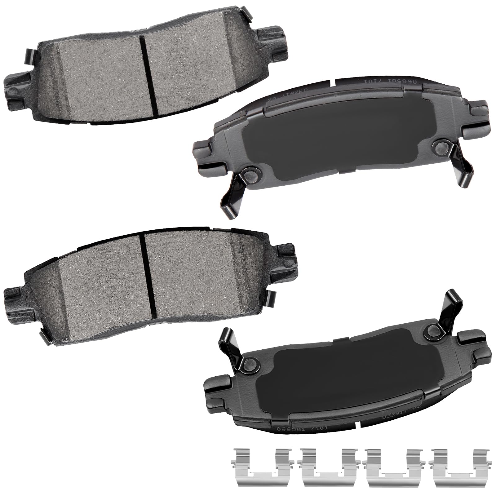 Cciyu D883 4Pcs Rear Ceramic Brake Pads Kits 2008-2017 For Buick,2013-2017 For Cadillac,2002-2017 For Chevrolet,2007-2016 For Gm