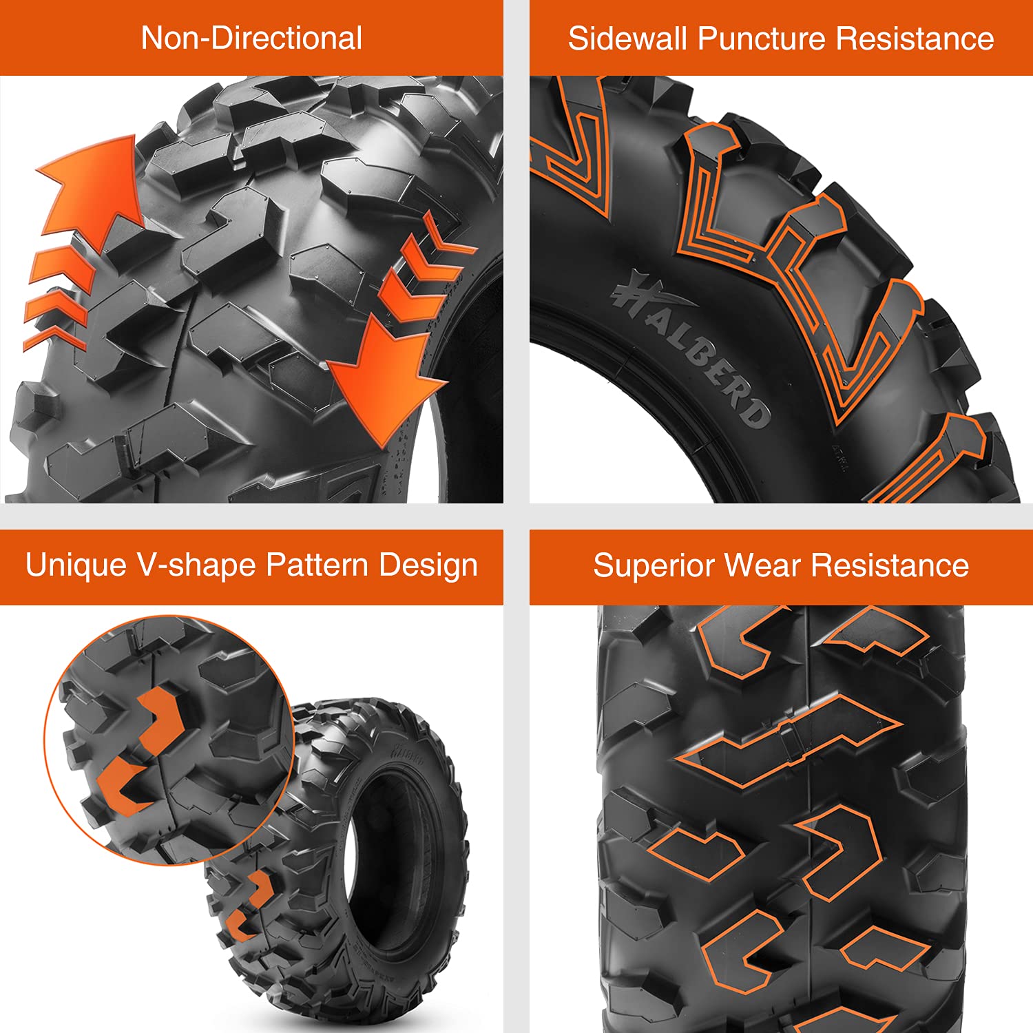 Halberd Atv Tires, 27X9-12 & 27X11-12 6Pr 27X9X12 27X11X12 All Terrain Atv Utv Off-Road Tires(Set Of 4, Tubeless)