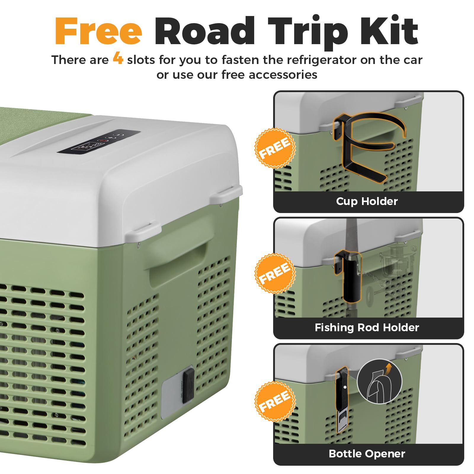 Setpower FC15 Portable 12v Refrigerator, -4?-68? Fast Cooling Car Refrigerator, 15L/15.8Qt Car Fridge Portable Freezer with 12/2