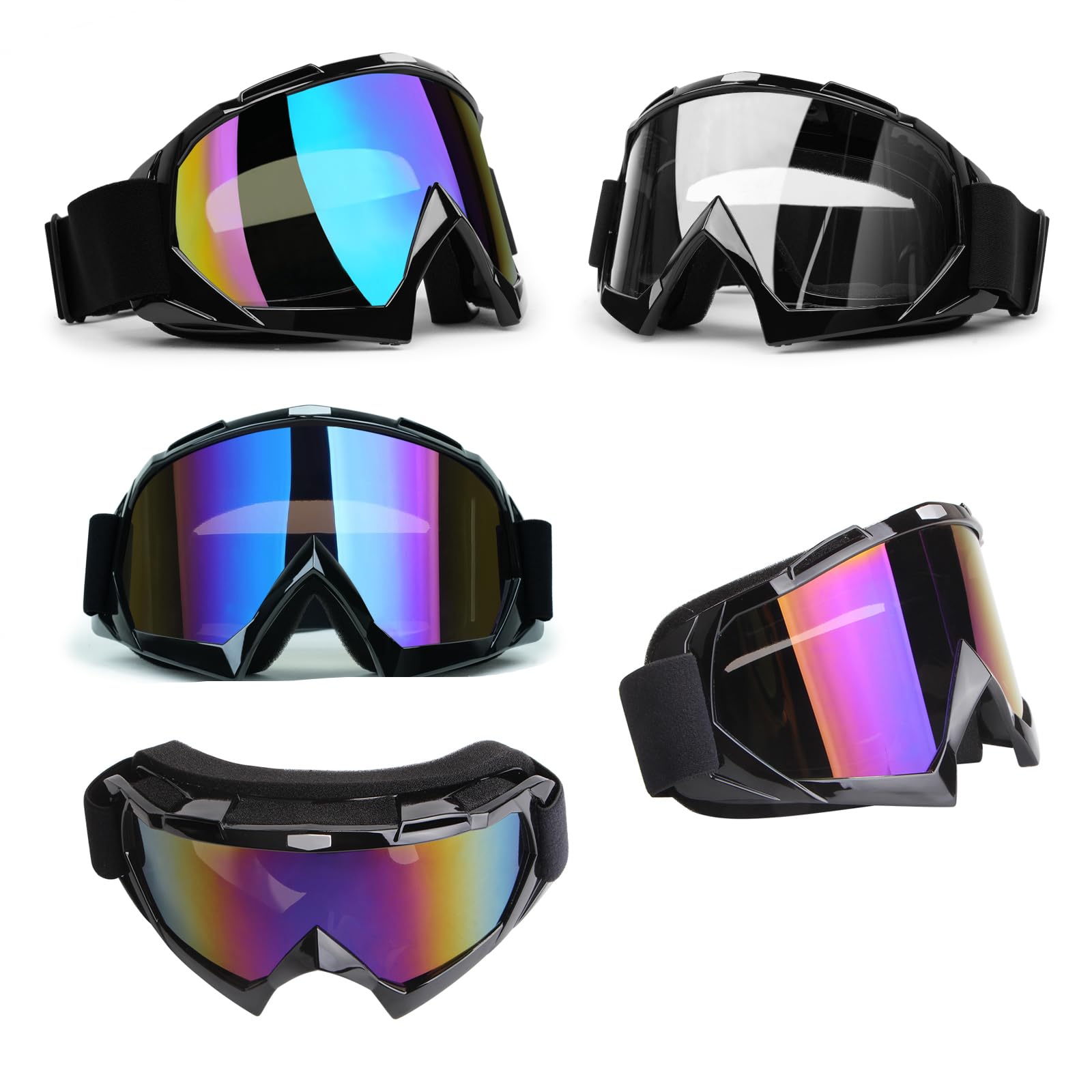 ATV Goggles Dirt Bike Goggles 2-Pack Motorcycle Motocross Goggles for Men Women MX Riding Goggels UTV Helmet Goggles Offroad Gog