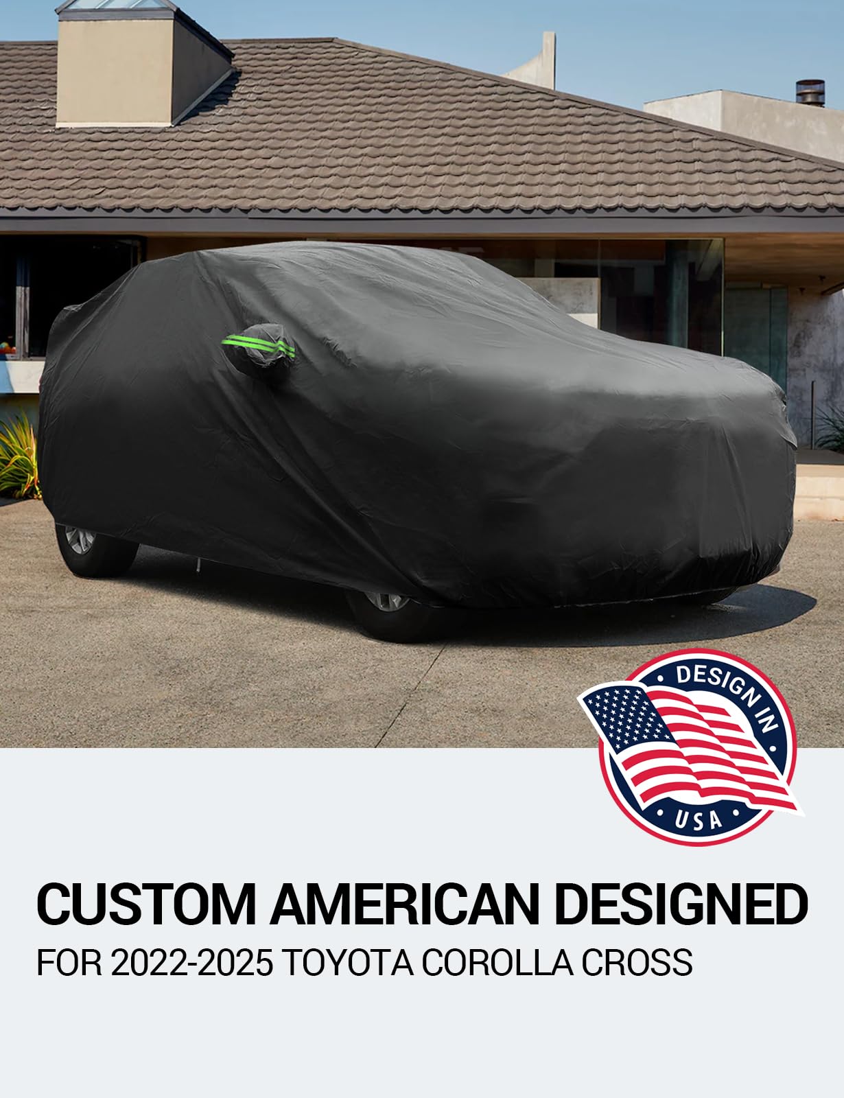Proadsy 2025 Upgrade Car Cover Custom Fit for Toyota Corolla Cross 2022-2025, Waterproof All Weather for Automobiles, Full Exter