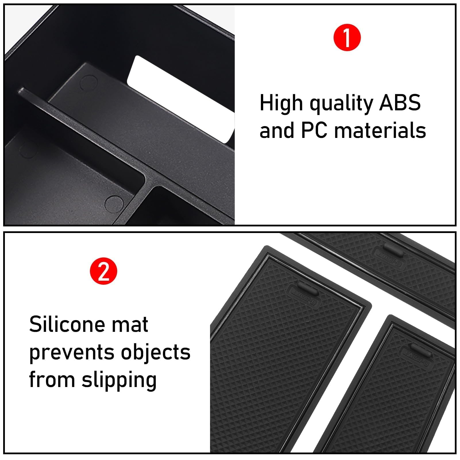 Jaronx Console Organizer for BMW X5 G05/X6 G06/X7 G07, Black Plastic Storage Tray, 2019-2024 Models