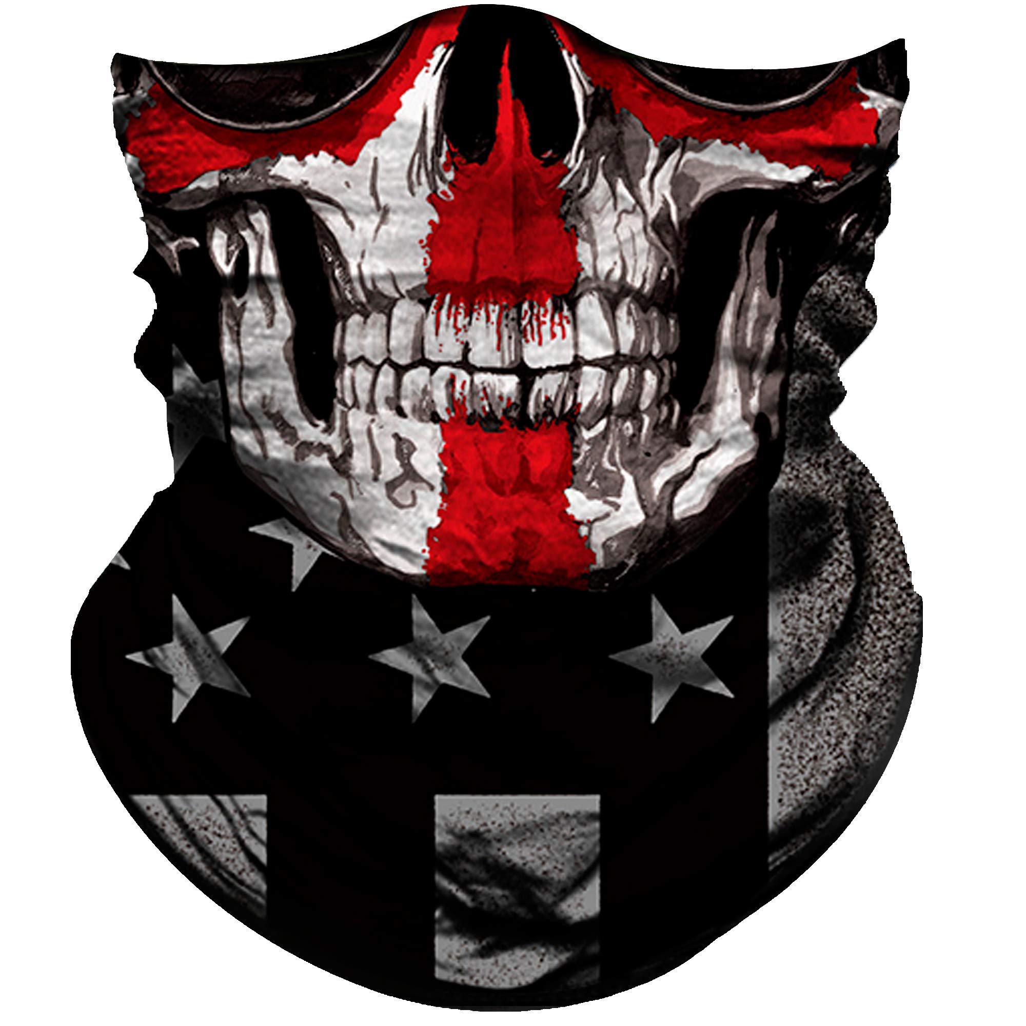 Obacle Skull Face Mask Half For Dust Wind Uv Sun Protection Seamless 3D Tube Mask Bandana For Men Women Thin Skeleton Mask Motor