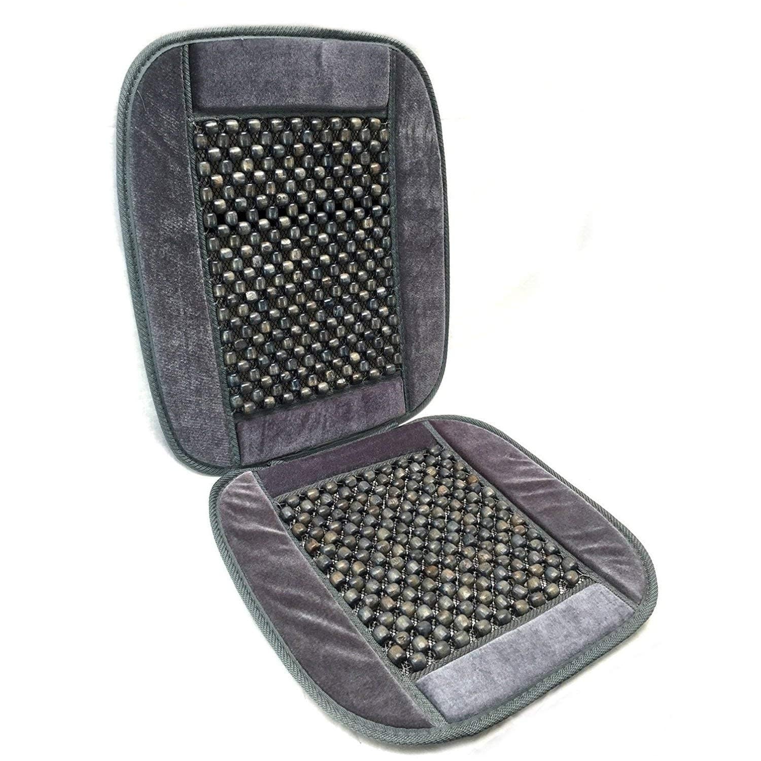 Kozdiko Car Wooden Bead Seat Cover with Velvet Fabric in Grey Colour (Pack of  1) Compatible with Skoda Octavia (2022Present)