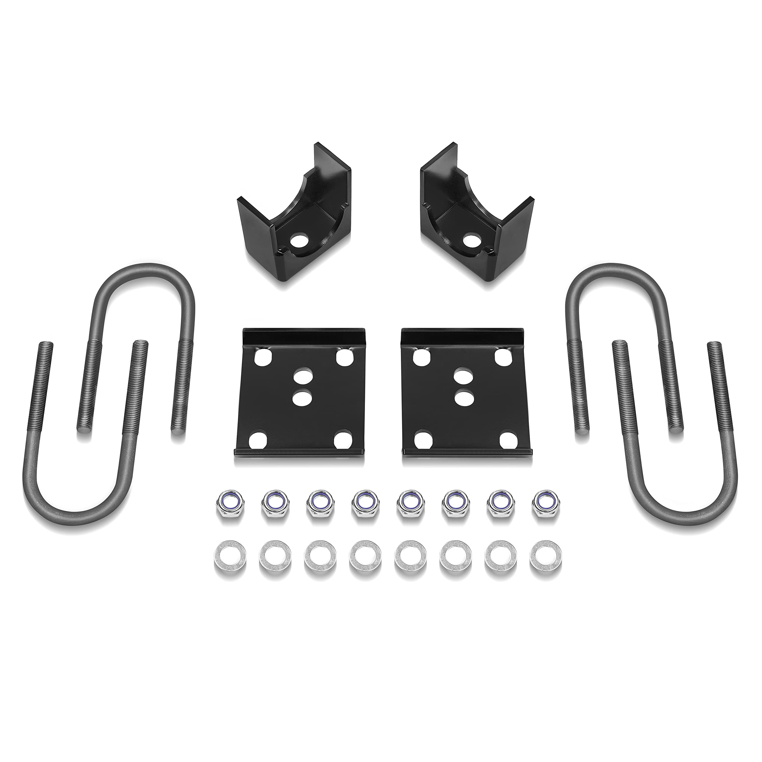 JY PERFORMANCE Truck Rear Axle Flip Kit 5'' Drop C Notch Kit Shock Compatible With 1973-1987 Chevrolet C10 C15 GMC 1/2 Ton Truck