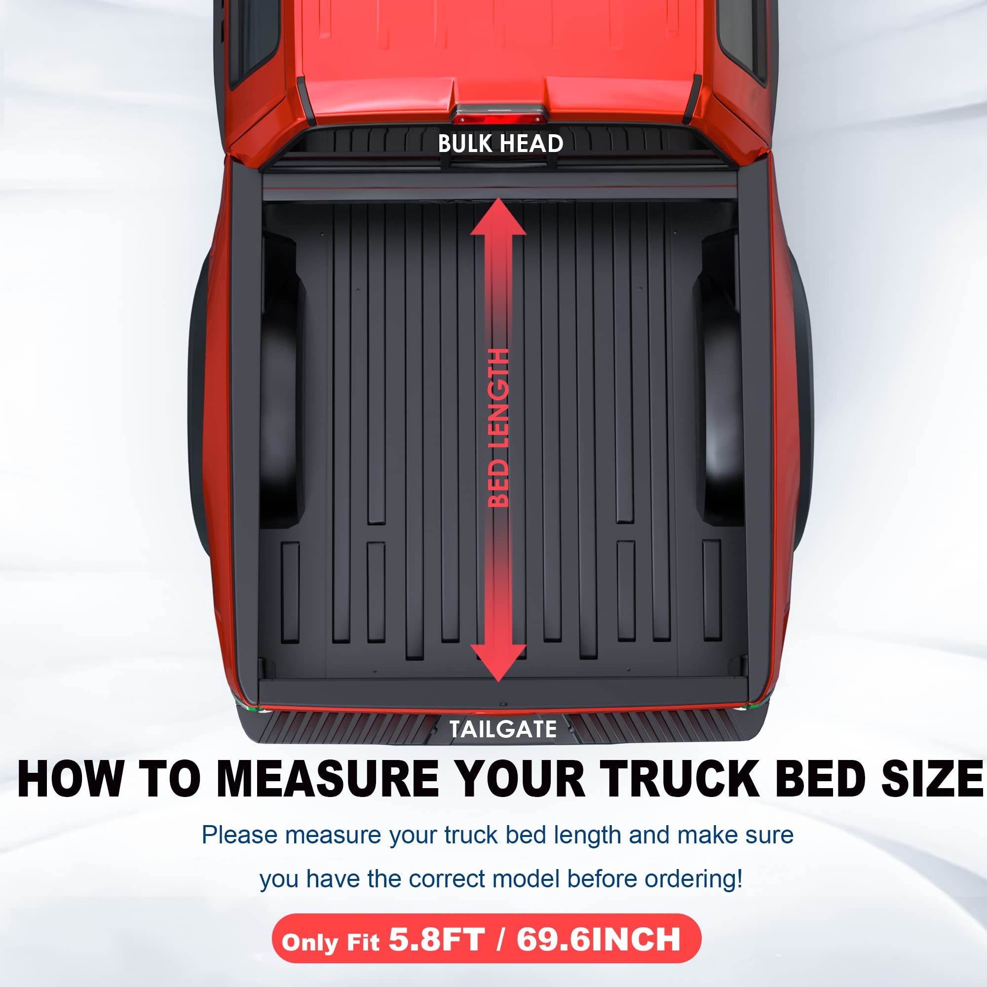 Mostplus Tri-Fold Hard Truck Bed Tonneau Cover On Top Compatible For 2014 2015 2016 2017 2018 Chevy Silverado/Gmc Sierra Bed 3 F