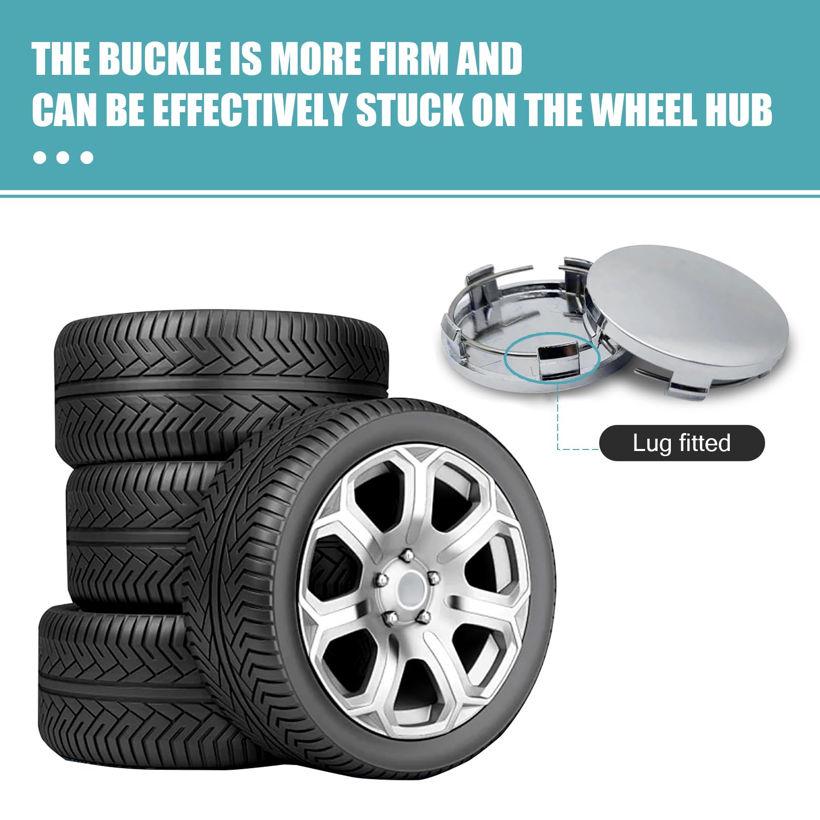 Anyhut 4 PCS Wheel Center Caps, 2.36in X 2.2in X 0.57in Snap-In Center Caps, Waterproof & Durable Center Caps for Rims, Universa