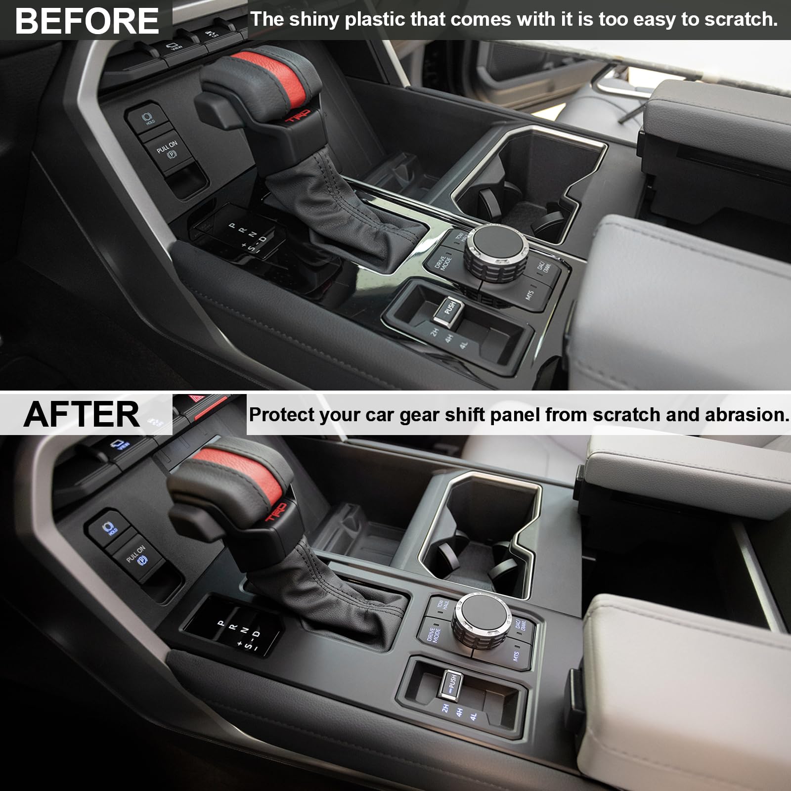 JDMCAR Gear Shift Panel Trim Cover - Matte Black, Compatible with 2022-2025 Toyota Tundra/Sequoia, ABS Plastic, Anti-Scratch