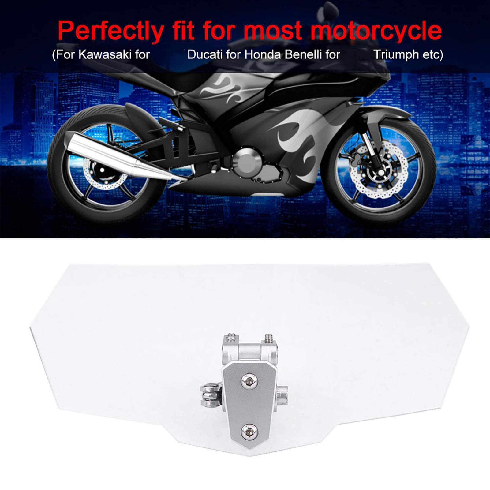 Motorcycle Universal Adjustable Windscreen Wind Deflector Windshield For