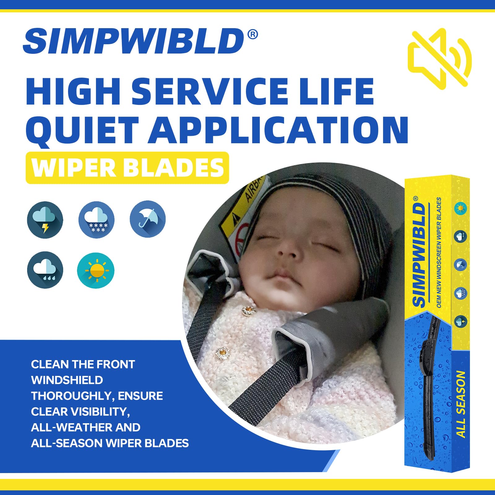 Oem Quality 24'+20' Premium All-Season Front Windshield Wiper Blades For Original Equipment Replacement (Set Of 2)