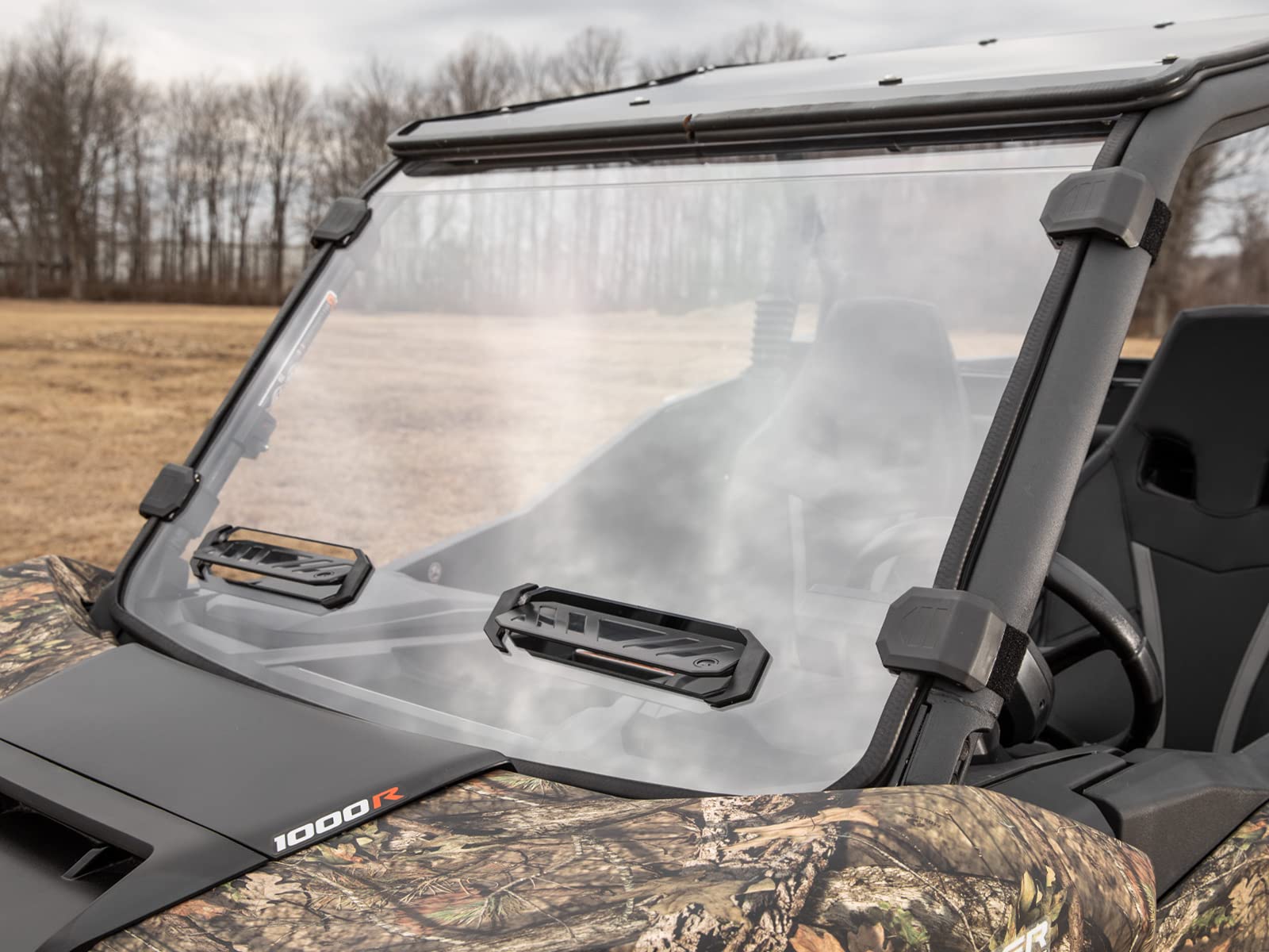 SuperATV Vented Full Front Windshield for 2021+ Can-Am Commander | 1/4" Polycarbonate | Clear | Model WS-CA-COM-V-002-70#AA