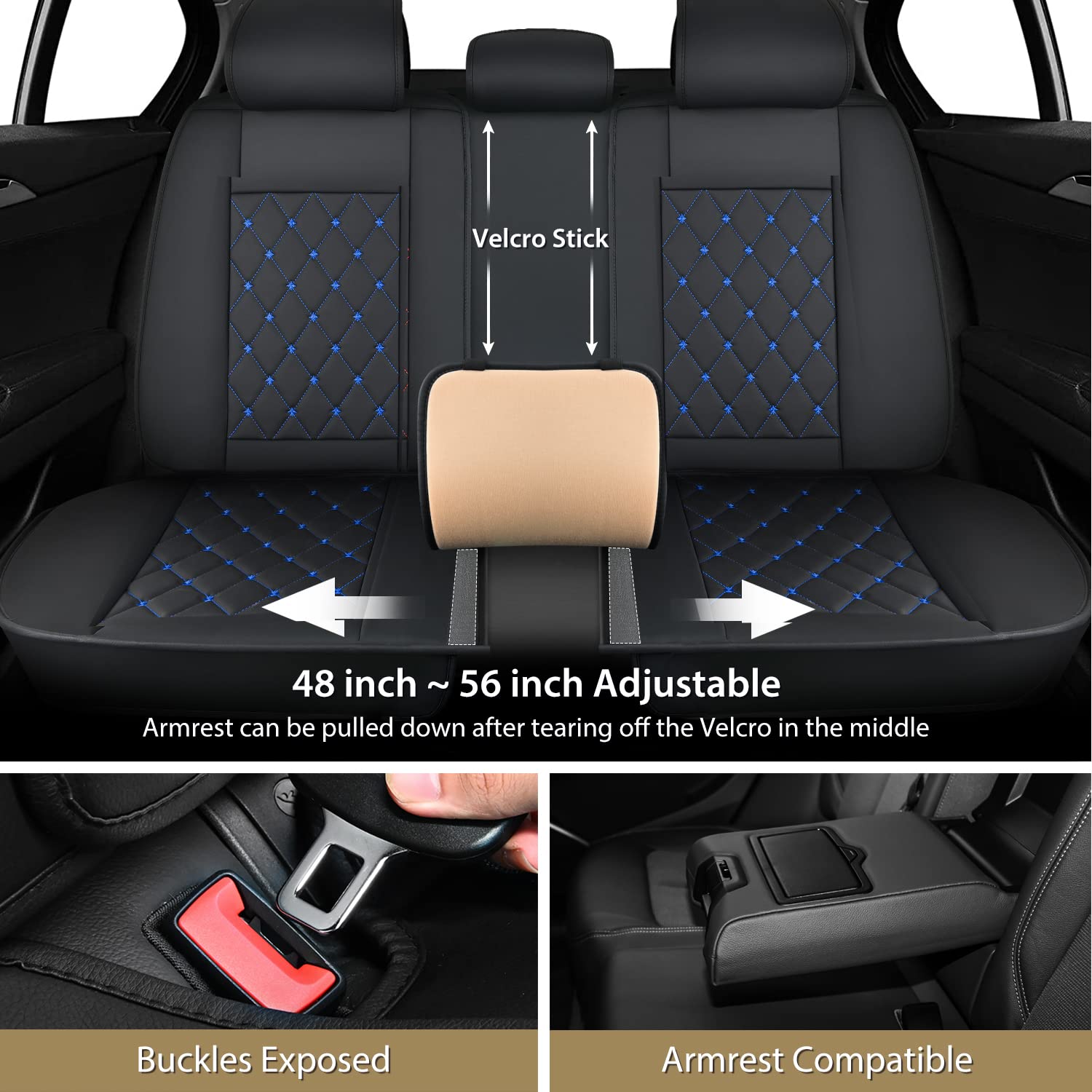 Nilight 5 Car Seat Covers Waterproof Faux Leather Cushions Anti-Slip Universal Fit For 5 Passenger Cars Kia Civic Corolla Hyunda