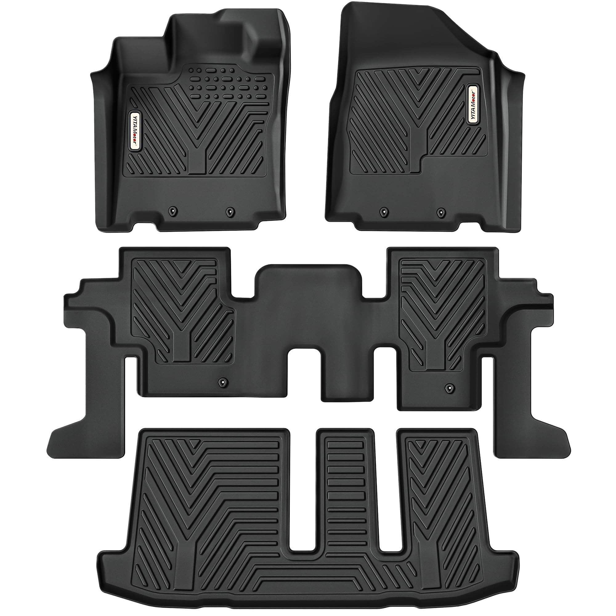 Yitamotor All Weather Floor Mats 3 Row Compatible With 2013-2020 Nissan Pathfinder/2013 Infiniti Jx35/2014-2020 Infiniti Qx60, U