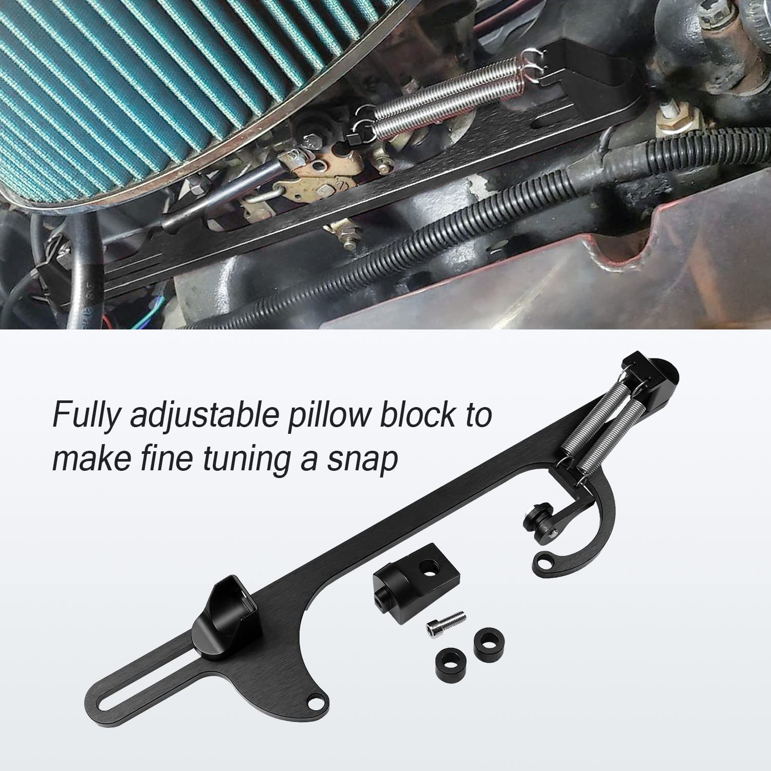 Wowyzl Throttle Cable Bracket For 4150 4160 Series Adjustable Aluminum Carburetor Bracket (Black)