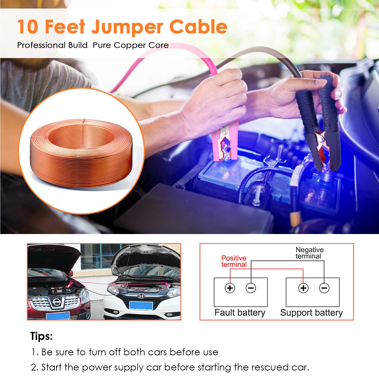 THINKWORK Pink Car Emergency Kit - Roadside Assistance Tools, 10FT Jumper, First Aid Kit, Ideal Gift for Teen Girls and Ladies - Model E8